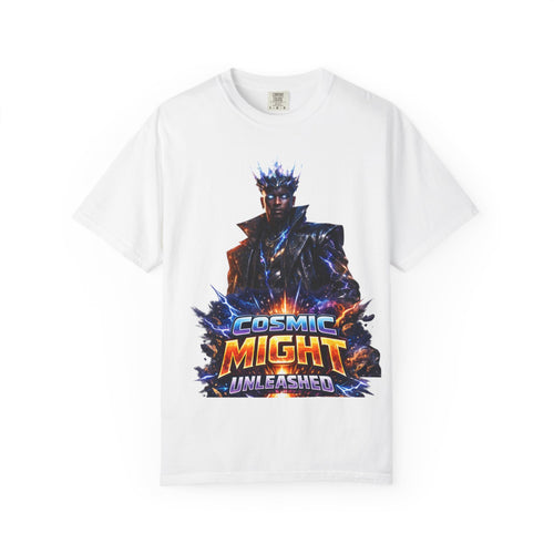 PRB Cosmic Might Unleashed T-shirt | Space Warrior Graphic Tee by Printify