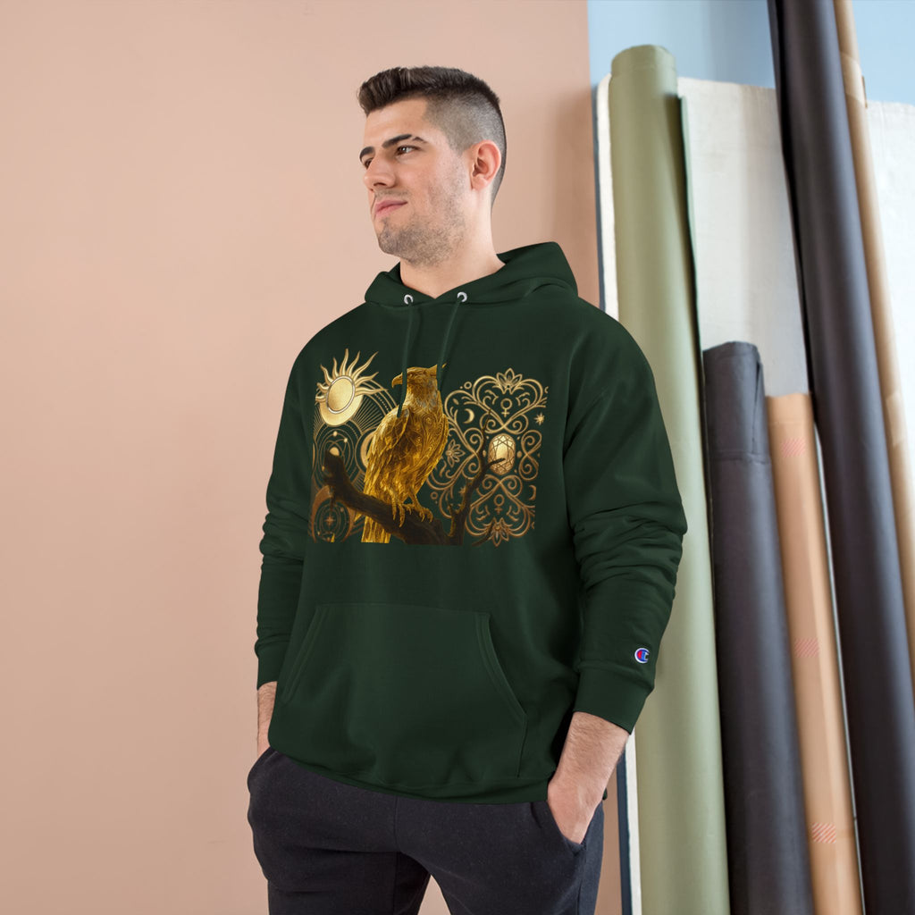 PRB Golden Owl Sundial Graphic Champion Hoodie by Power Runs Black