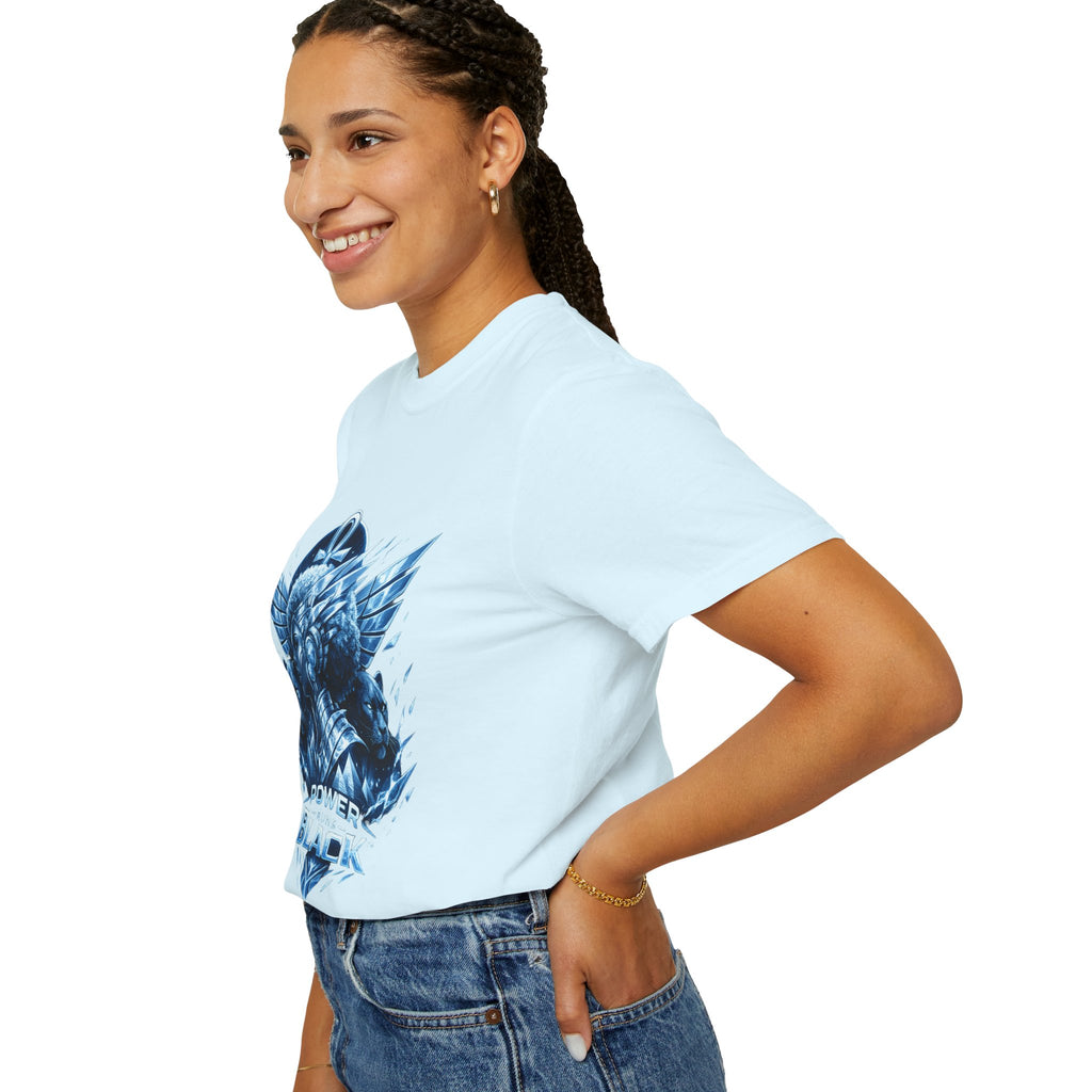 Power of Black Graphic T-Shirt — Egyptian Ankh Warrior Design by Power Runs Black