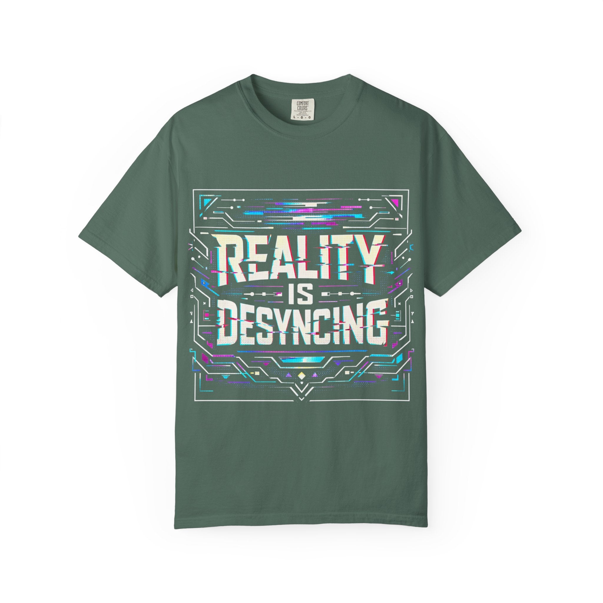 Power Runs Black PRB Glitchy Pastel "Reality Is Desyncing" T-Shirt by Printify