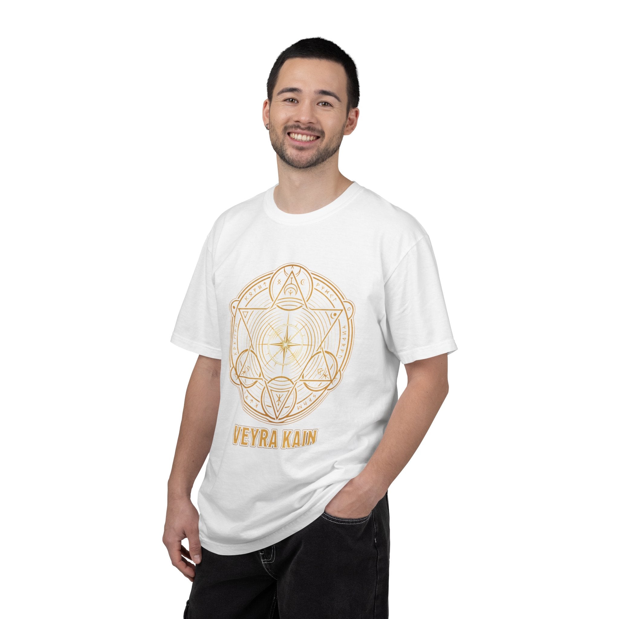 Power Runs Black PRB — Veyra Kain Geometric Sigil Tee with “Too Much Becomes Ruin” Graphic T-Shirt by Printify