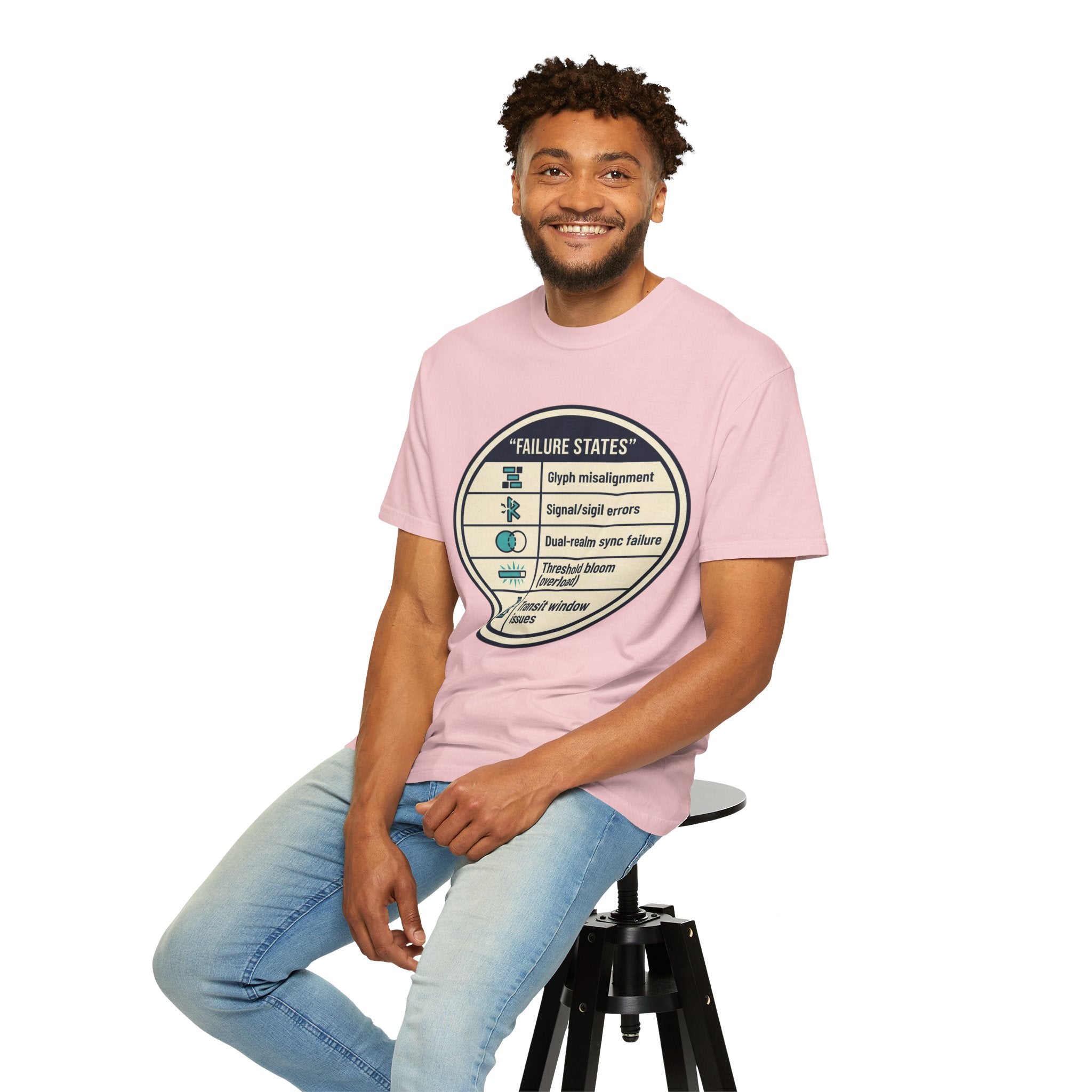 Power Runs Black PRB Failure States T-Shirt — Sci‑Fi Status Badge Graphic Tee by Printify