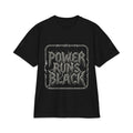 Power Runs Black Graphic T-Shirt — Bold Monochrome Streetwear by Printify