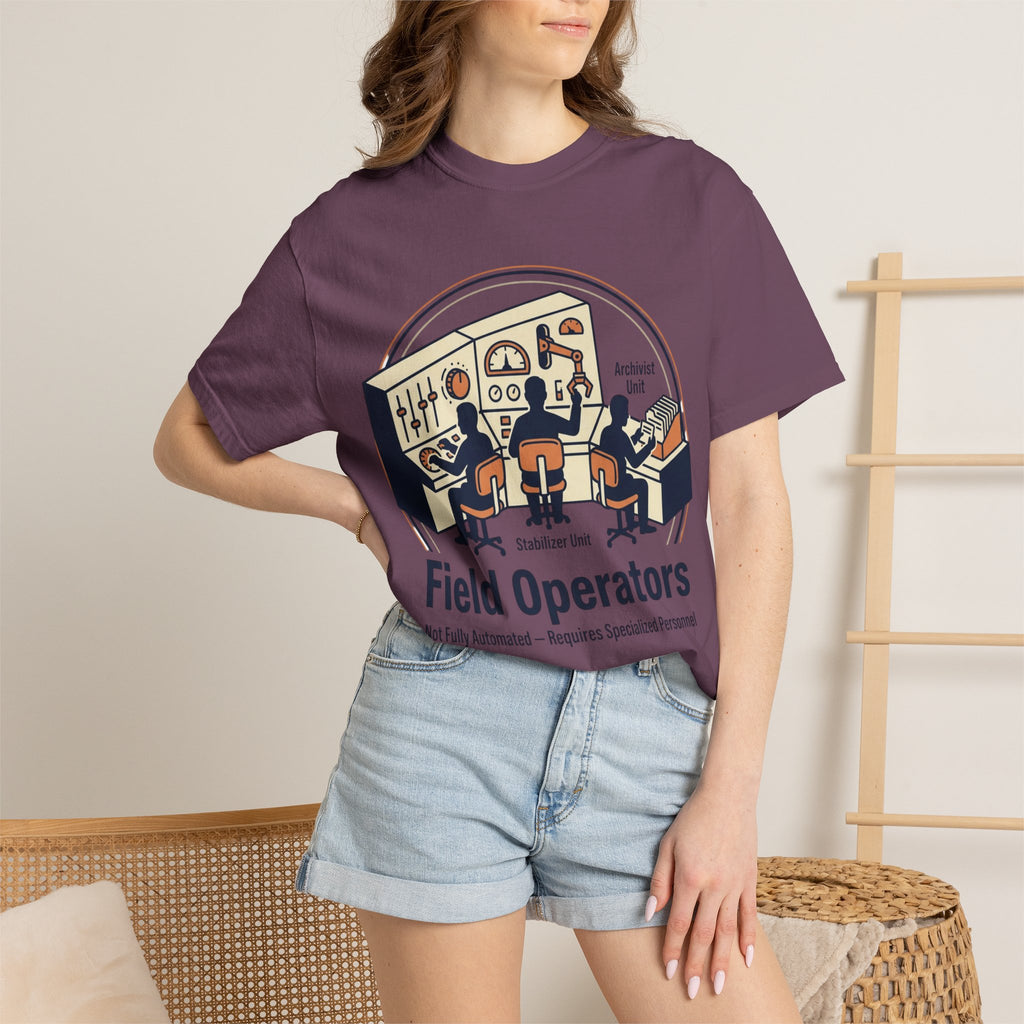 Power Runs Black PRB Field Operators T-Shirt — "Field Operators: Not Fully Automated — Requires Specialized Personnel" by Power Runs Black