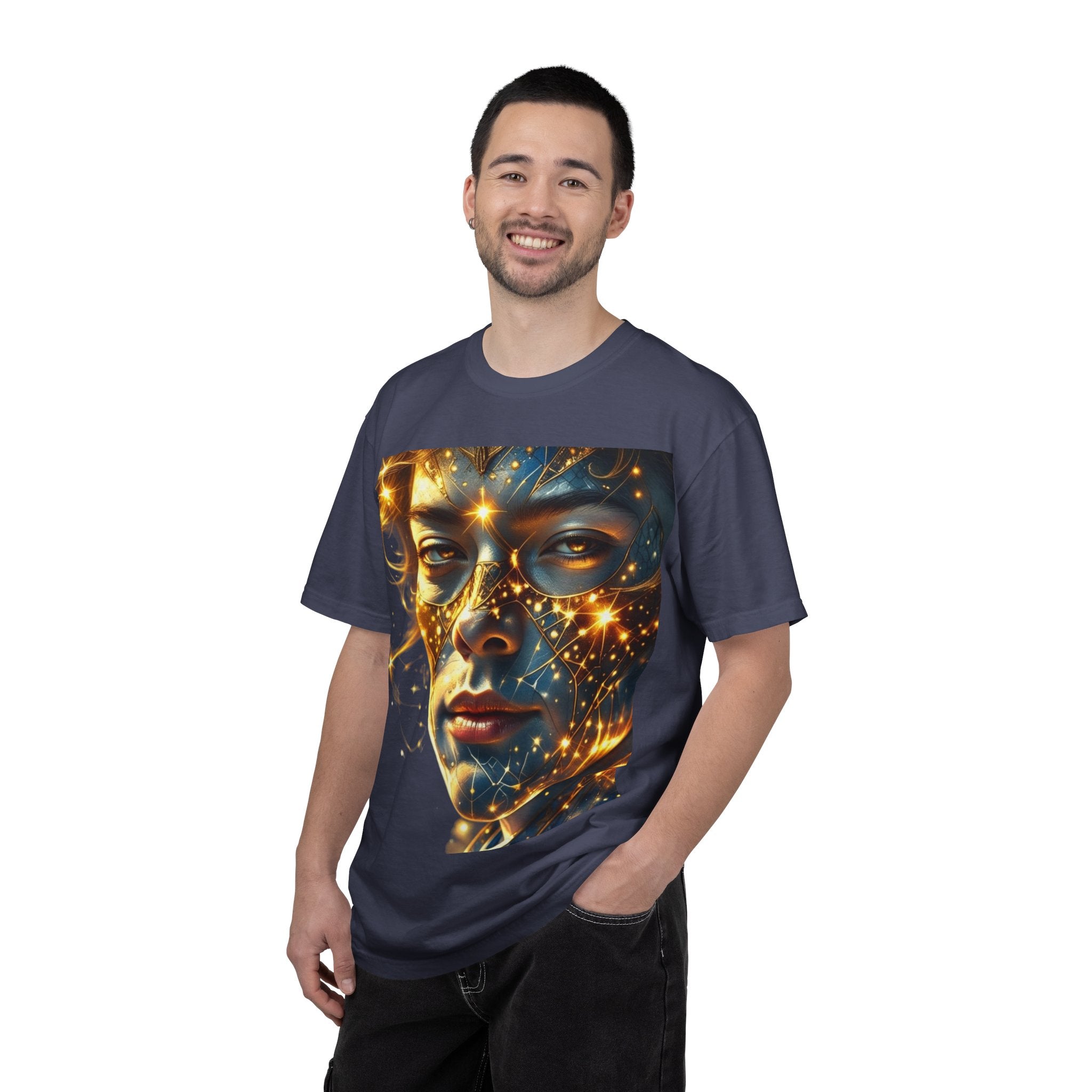 PRB Celestial Glow Unisex Graphic T-Shirt | Luminous Portrait Tee by Power Runs Black