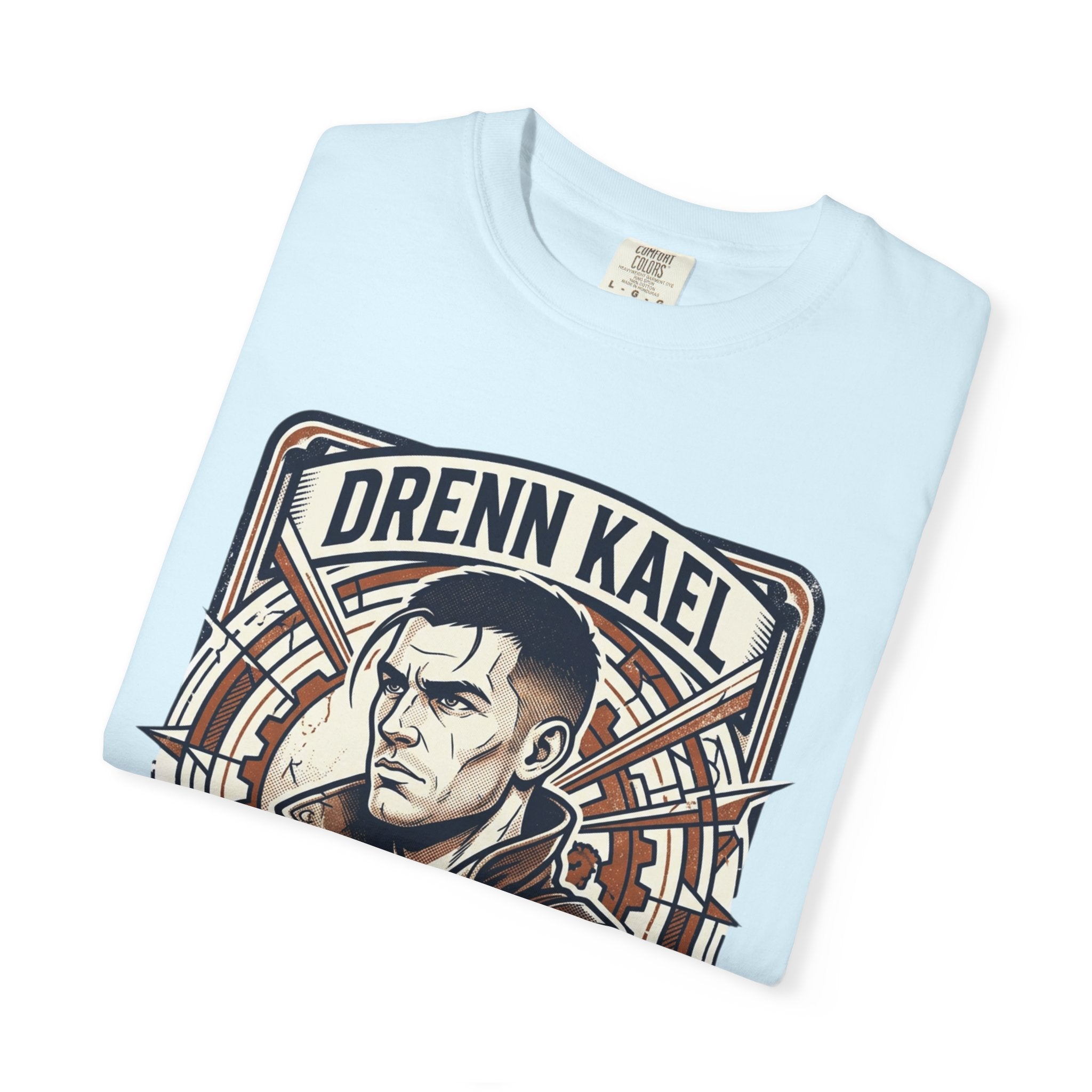 Power Runs Black PRB Drenn Kael Portrait T-Shirt — "Rebellion Twists the Axis" Graphic Tee by Printify