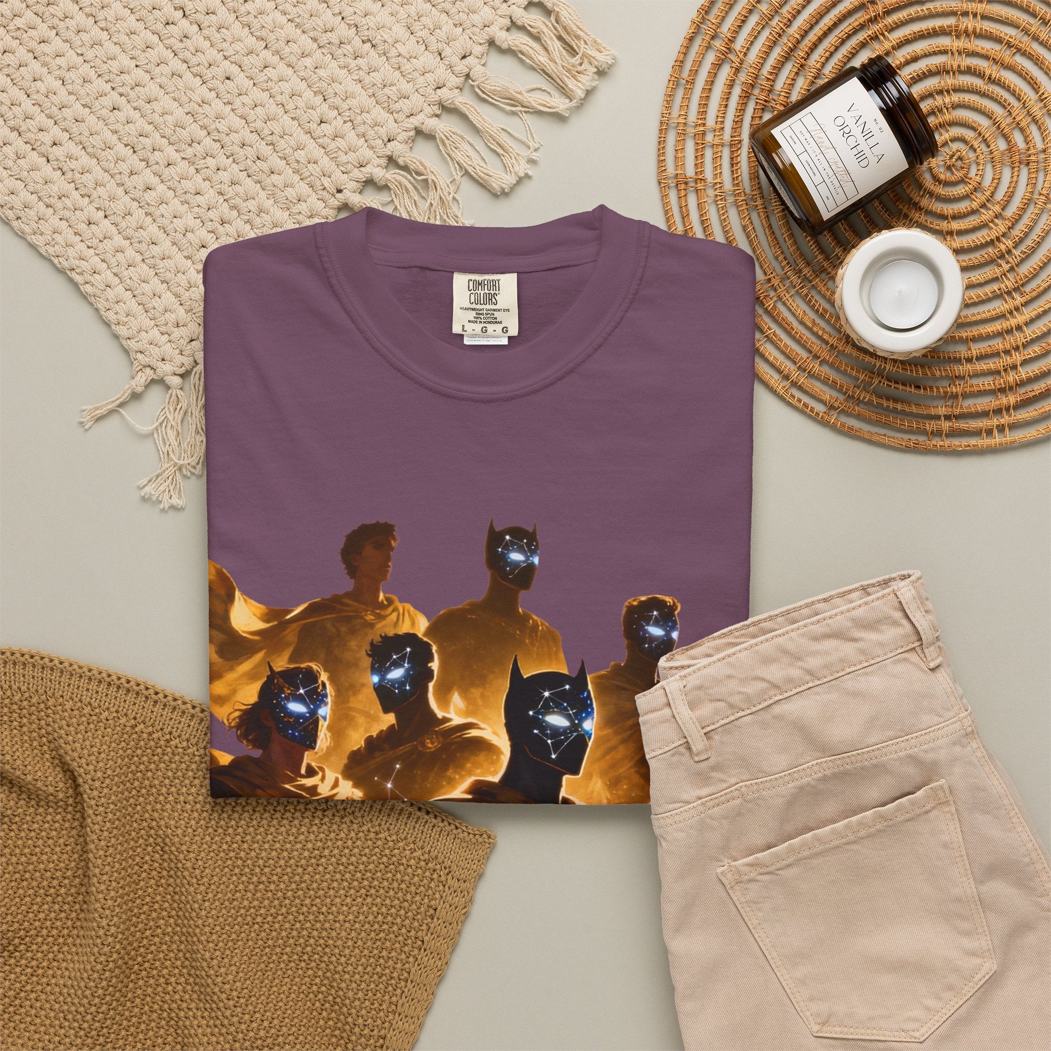 PRB Cosmic Heroes Graphic Tee (Golden Cloaks & Starry Faces) by Power Runs Black