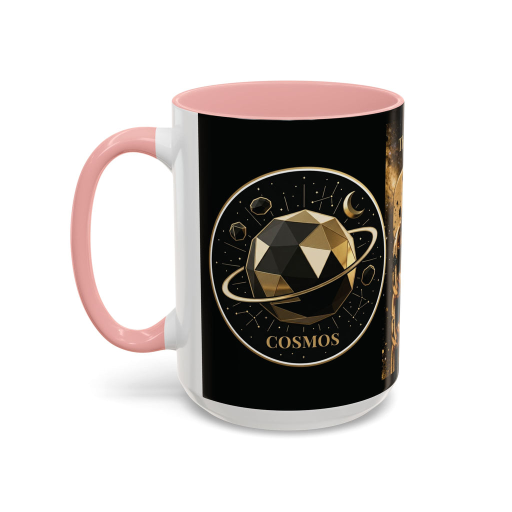 PRB Gold Cosmos Design Accent Coffee Mug | The Break, Planet Illustration by Printify