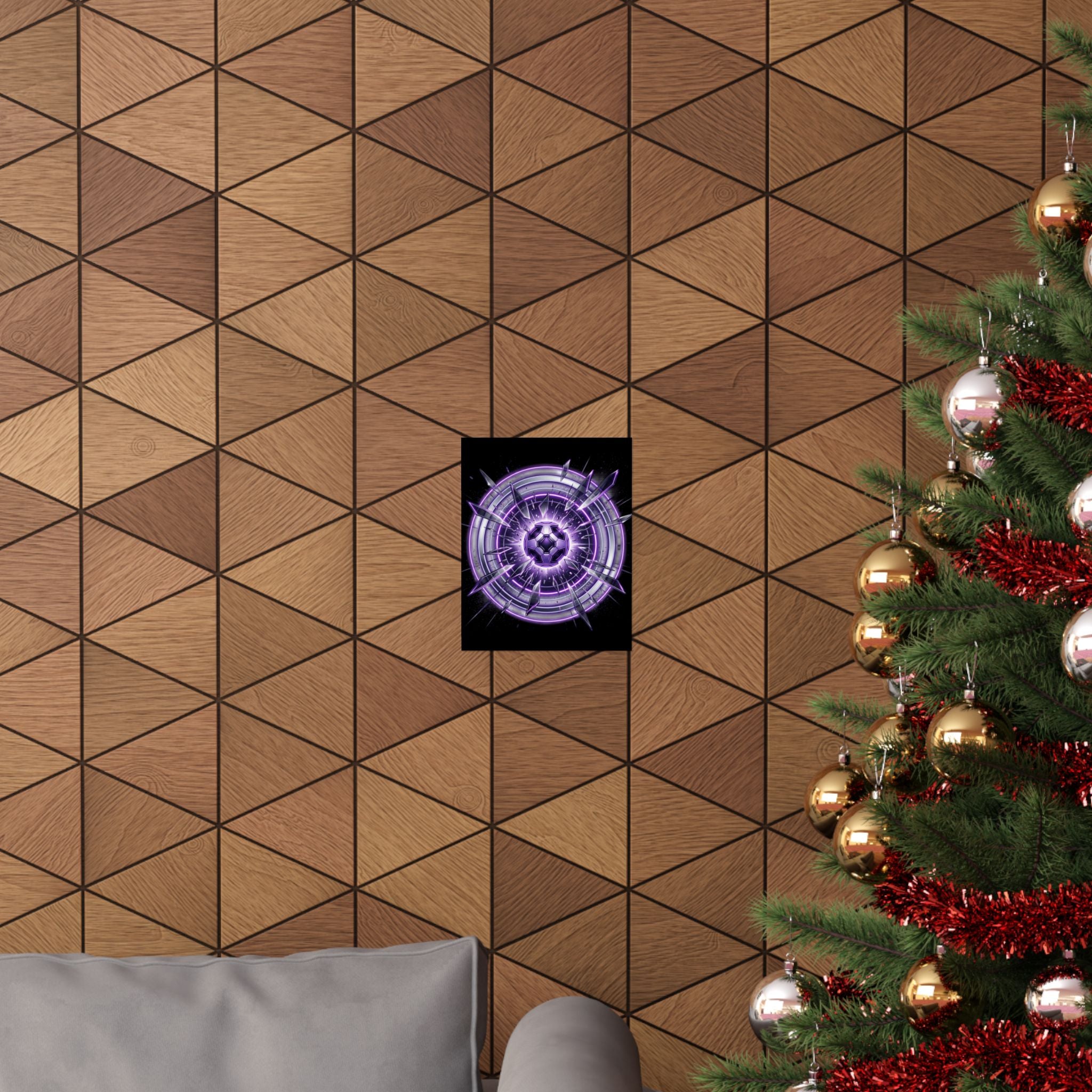 Power Runs Black Purple Energy Shield Matte Poster by Power Runs Black