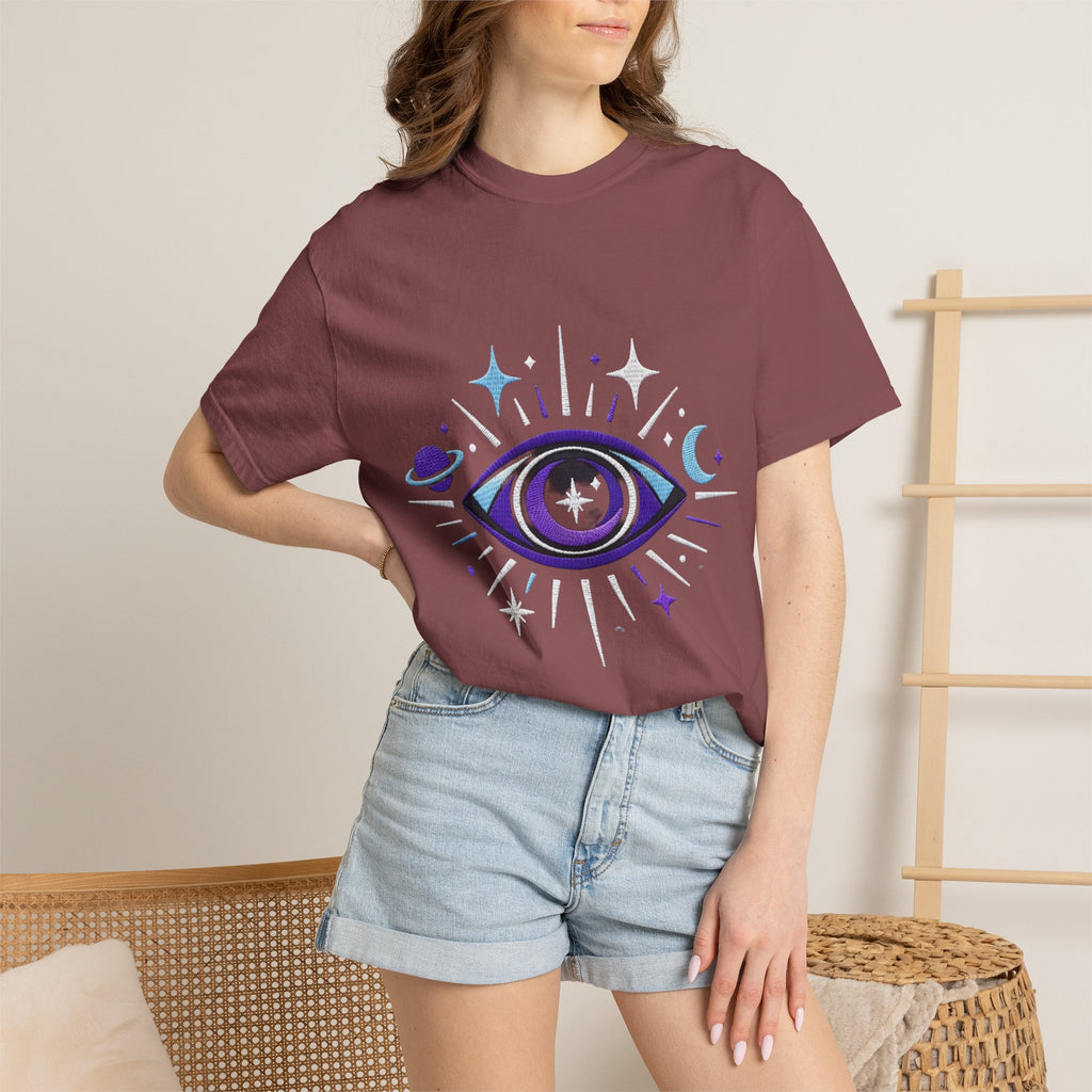 PRB Mystic All-Seeing Eye T-shirt | Cosmic Moon and Stars by Printify