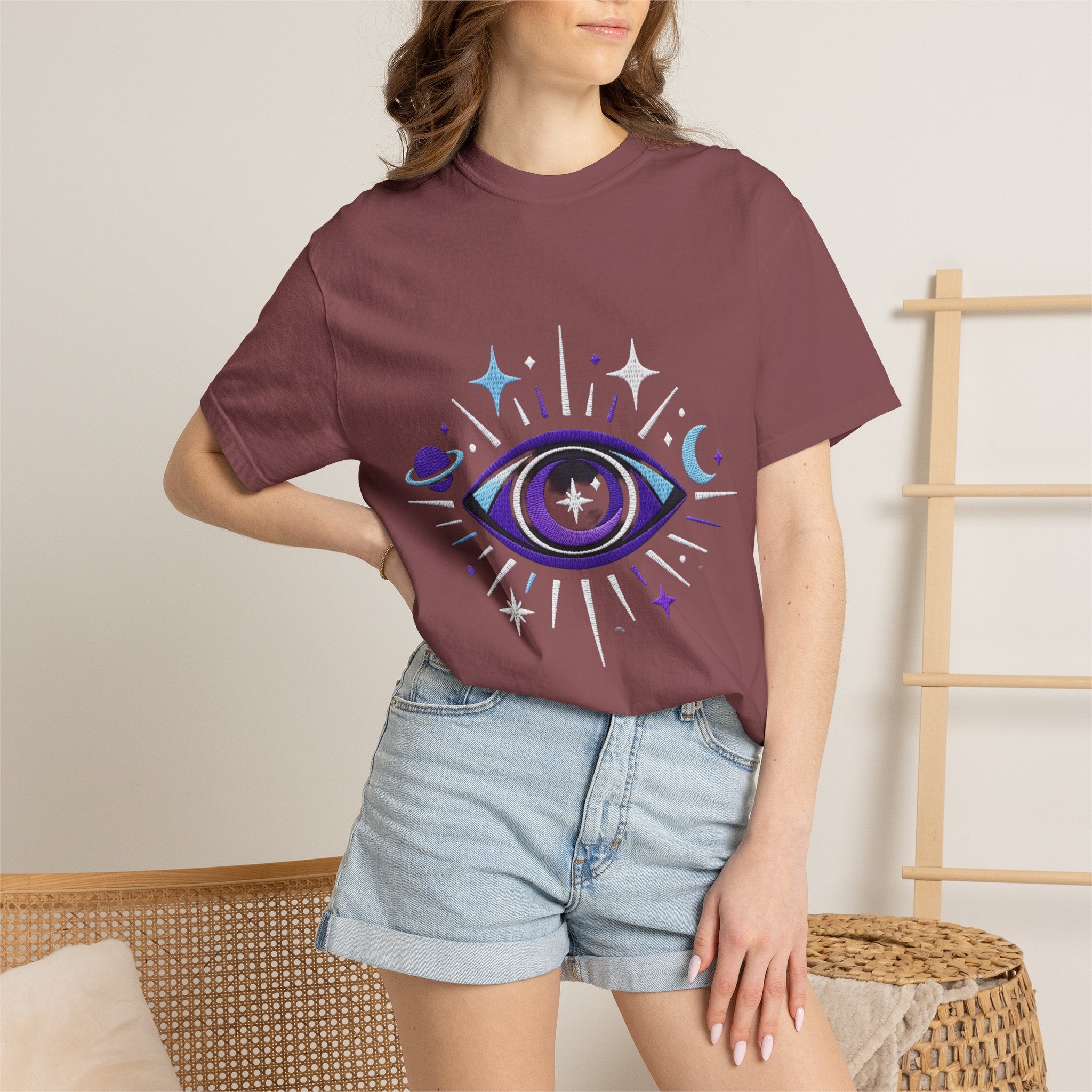 PRB Mystic All-Seeing Eye T-shirt | Cosmic Moon and Stars by Printify