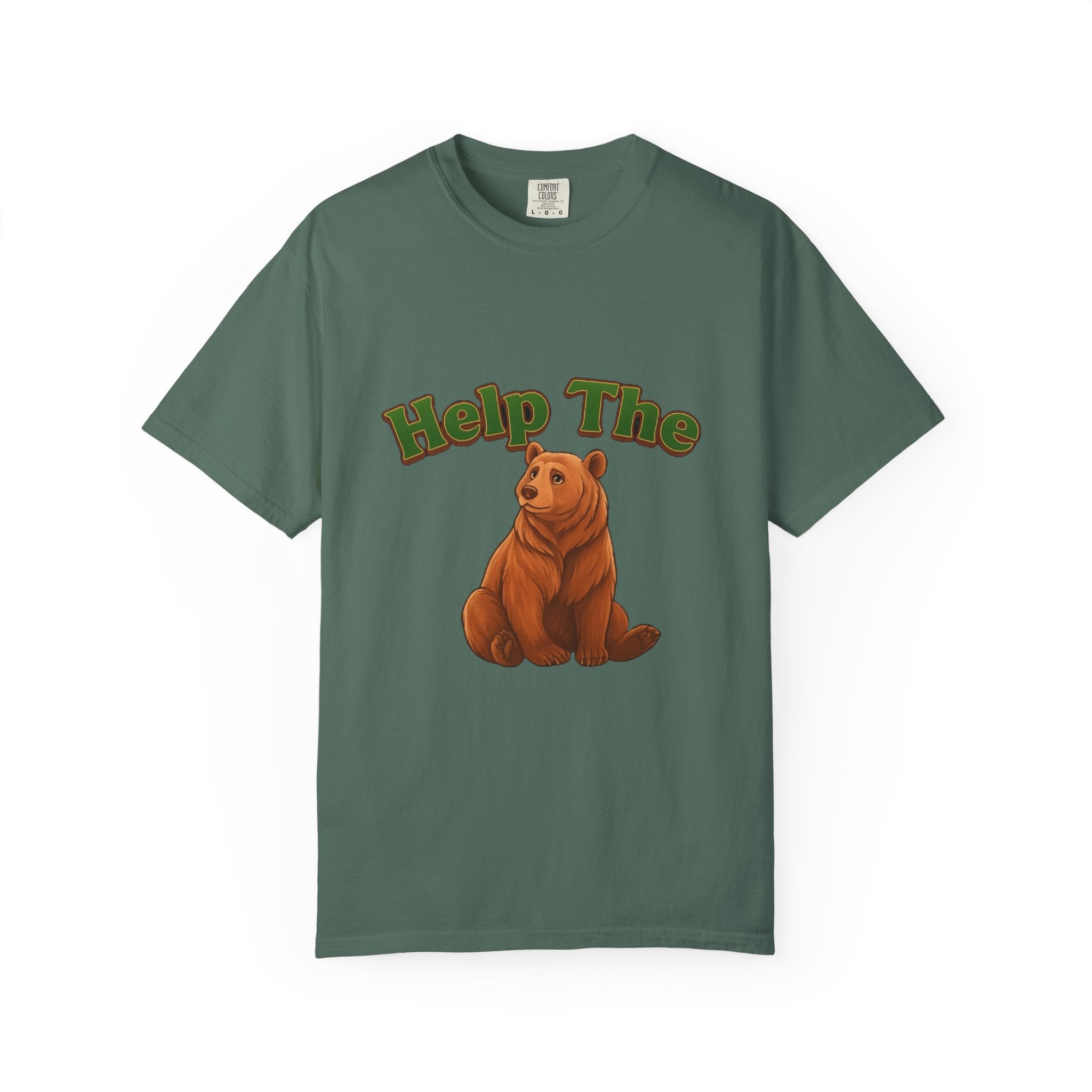 Power Runs Black PRB Help The Bear T-shirt | Cute Sitting Bear Illustration by Power Runs Black