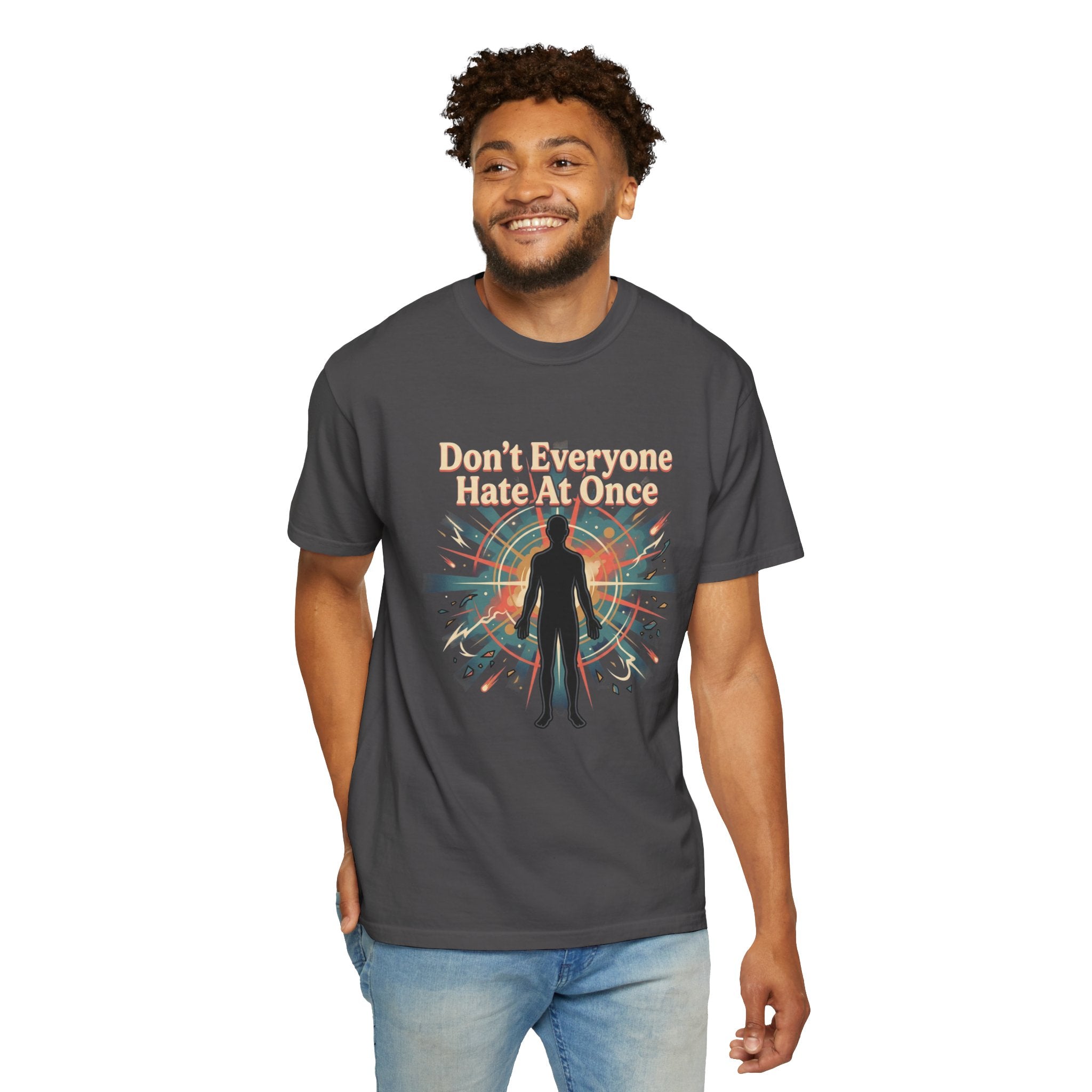 Power Runs Black Don't Everyone Hate Me Once" Retro Silhouette Graphic Tee by Printify