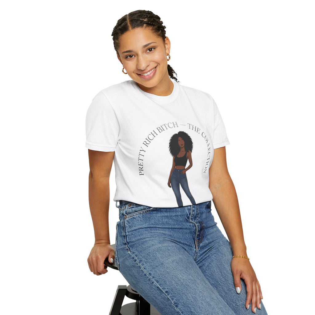 Pretty Rich Bitch The Collection by PRB Graphic Tee (Afro Curly Woman) by Power Runs Black