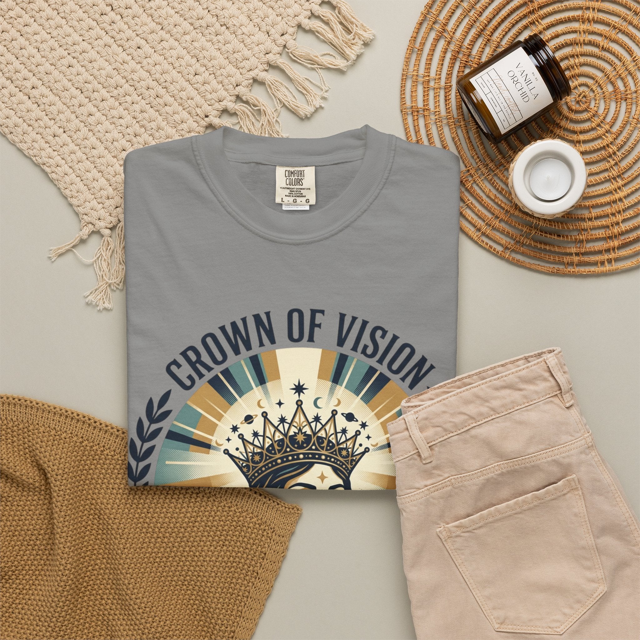Power Runs Black Crown of Vision T-Shirt — Vintage Inspirational Graphic Tee by Printify