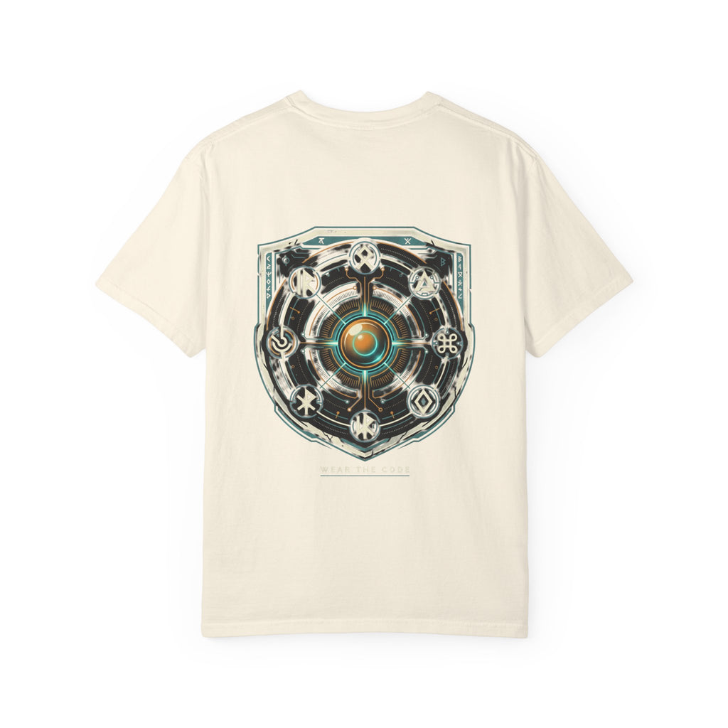 Power Runs Black PRB "Wear The Code" Mystic Shield T-Shirt — Geometric Sigil Graphic Tee by Printify