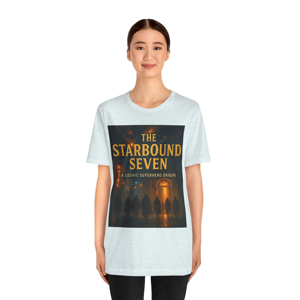 Power Runs Black PRB The Starbound Seven Tee – Retro Cosmic Superhero Poster Shirt by Power Runs Black
