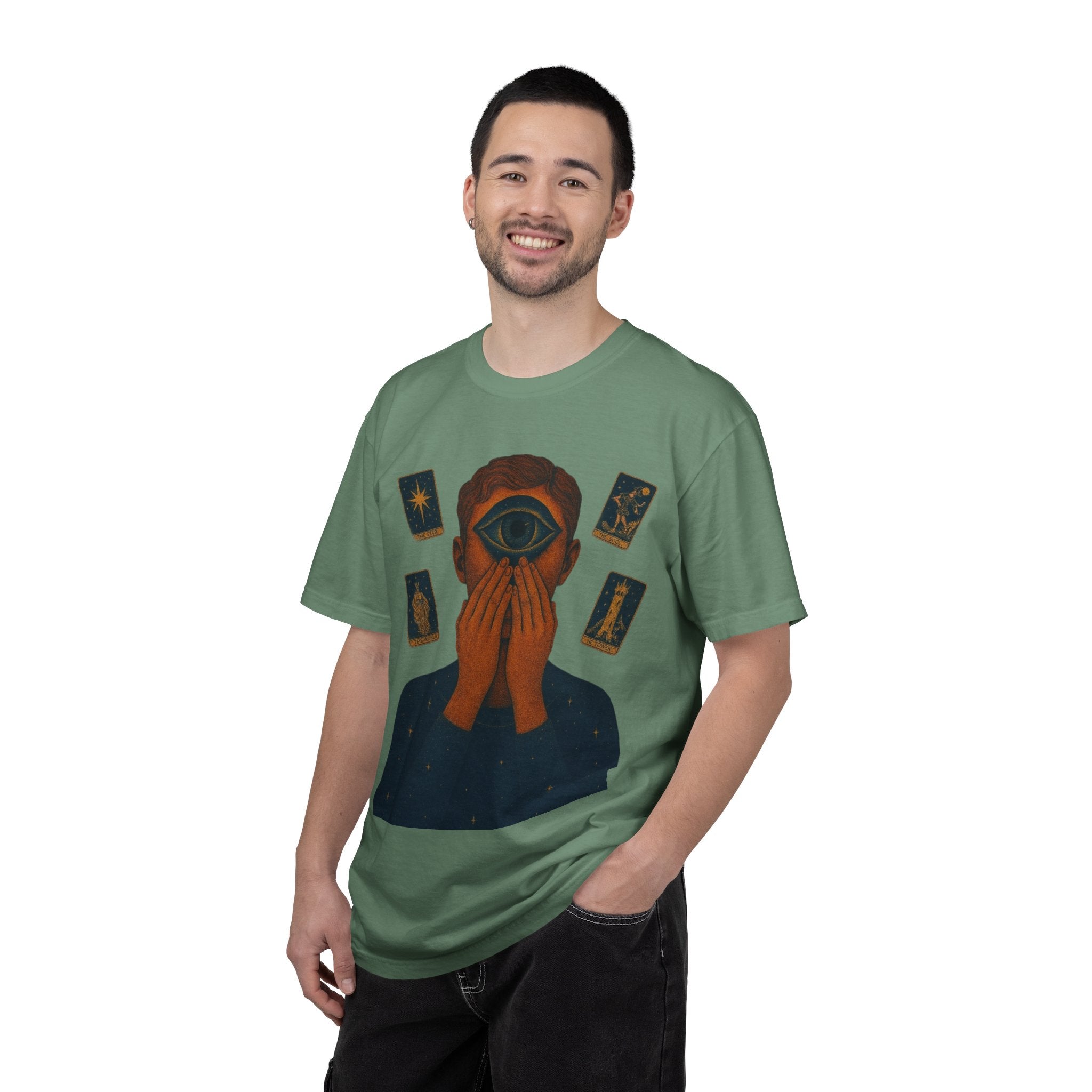 PRB Third Eye Tarot Illustration T-shirt | Occult Mystic Artwork by Power Runs Black