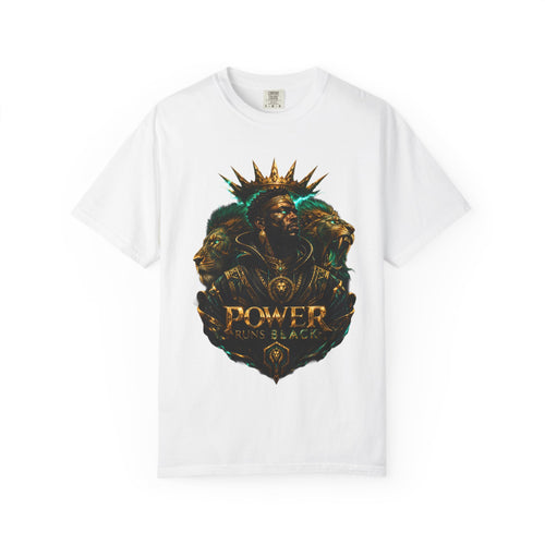 Power Runs Black PRB Green Angel Graphics Tee by Power Runs Black