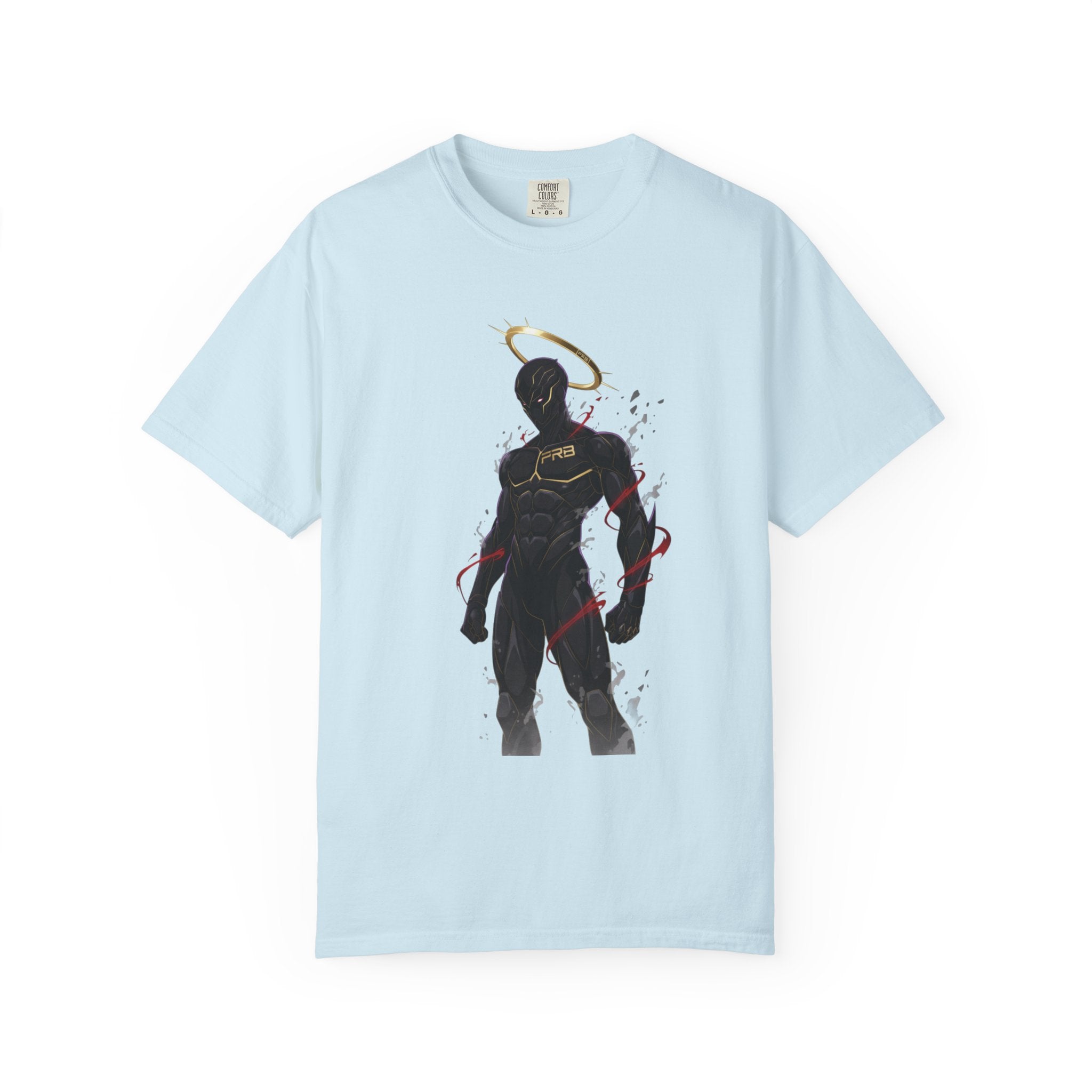 PRB Shadow Hero Graphic T-Shirt — Haloed Vigilante Illustration by Power Runs Black