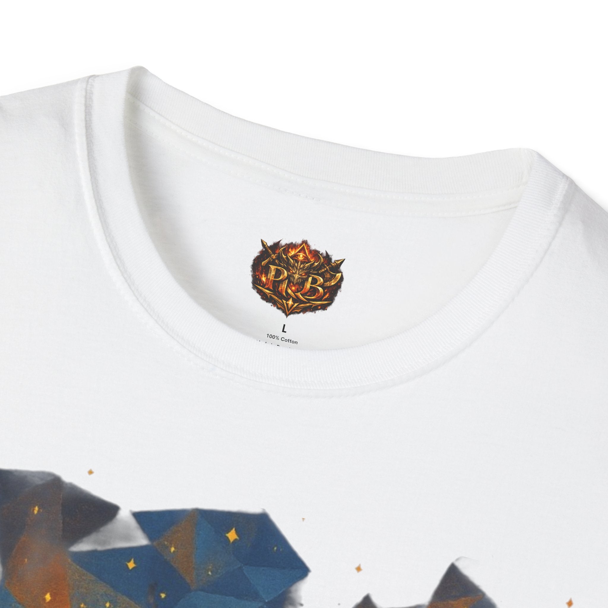 PRB Flame Silhouette Warrior T-Shirt | Fiery Geometric Backdrop by Power Runs Black