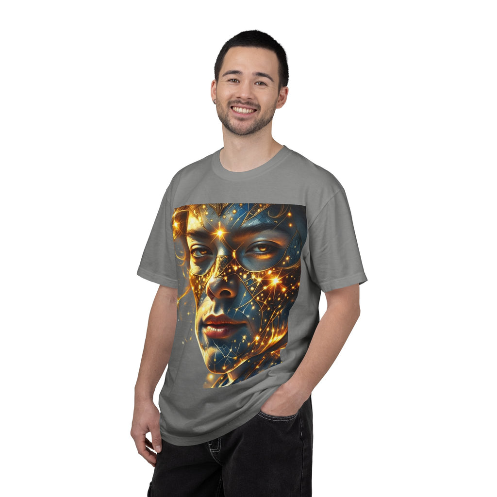 PRB Celestial Glow Unisex Graphic T-Shirt | Luminous Portrait Tee by Power Runs Black