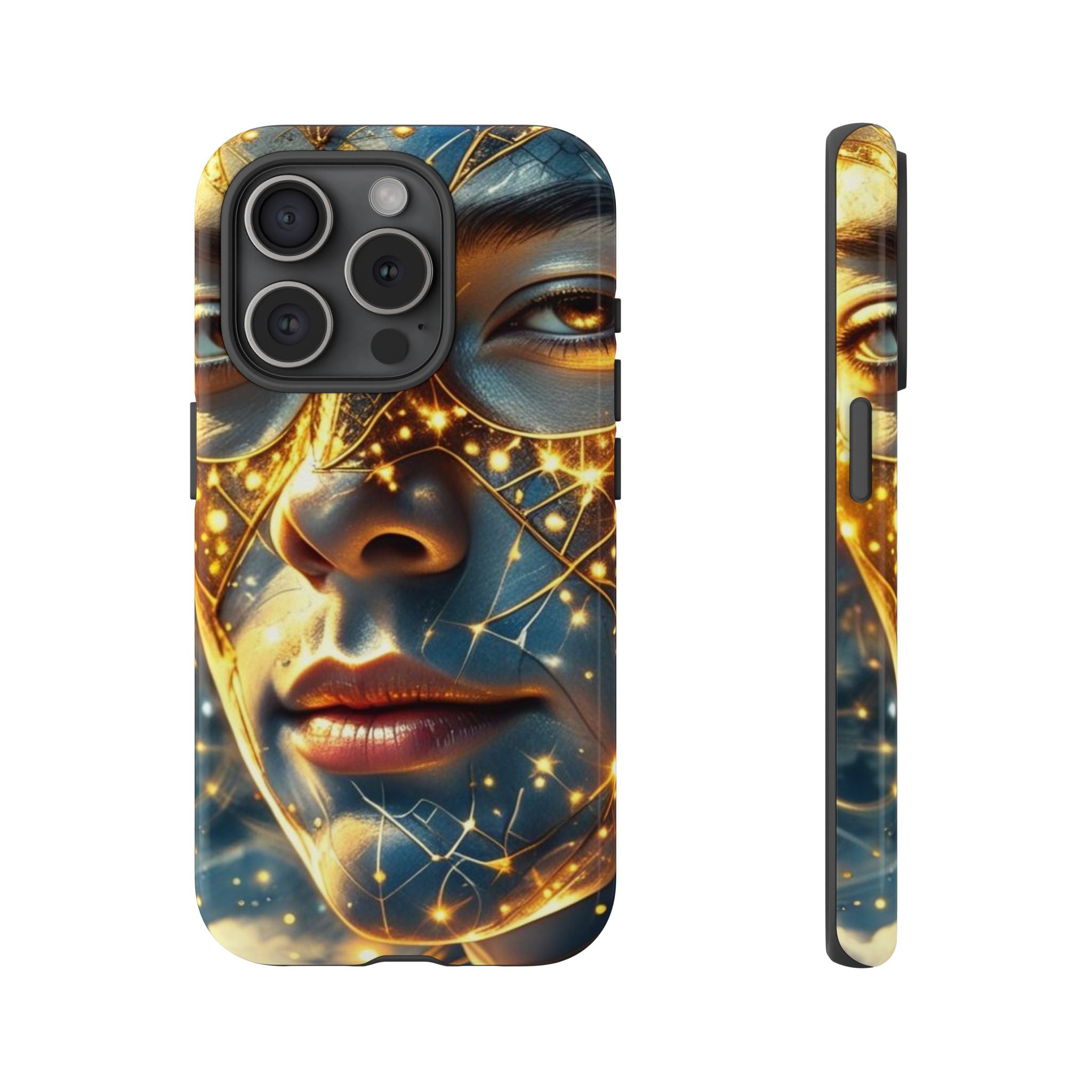 PRB Galactic Portrait Tough Case | Cosmic Face Phone Case, Starry Nebula Design by Printify