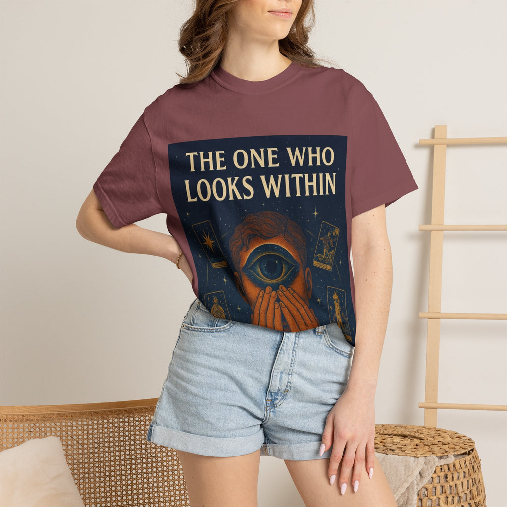 PRB Tarot Eye T-Shirt — "The One Who Looks Within" Mystical Graphic Tee by Power Runs Black