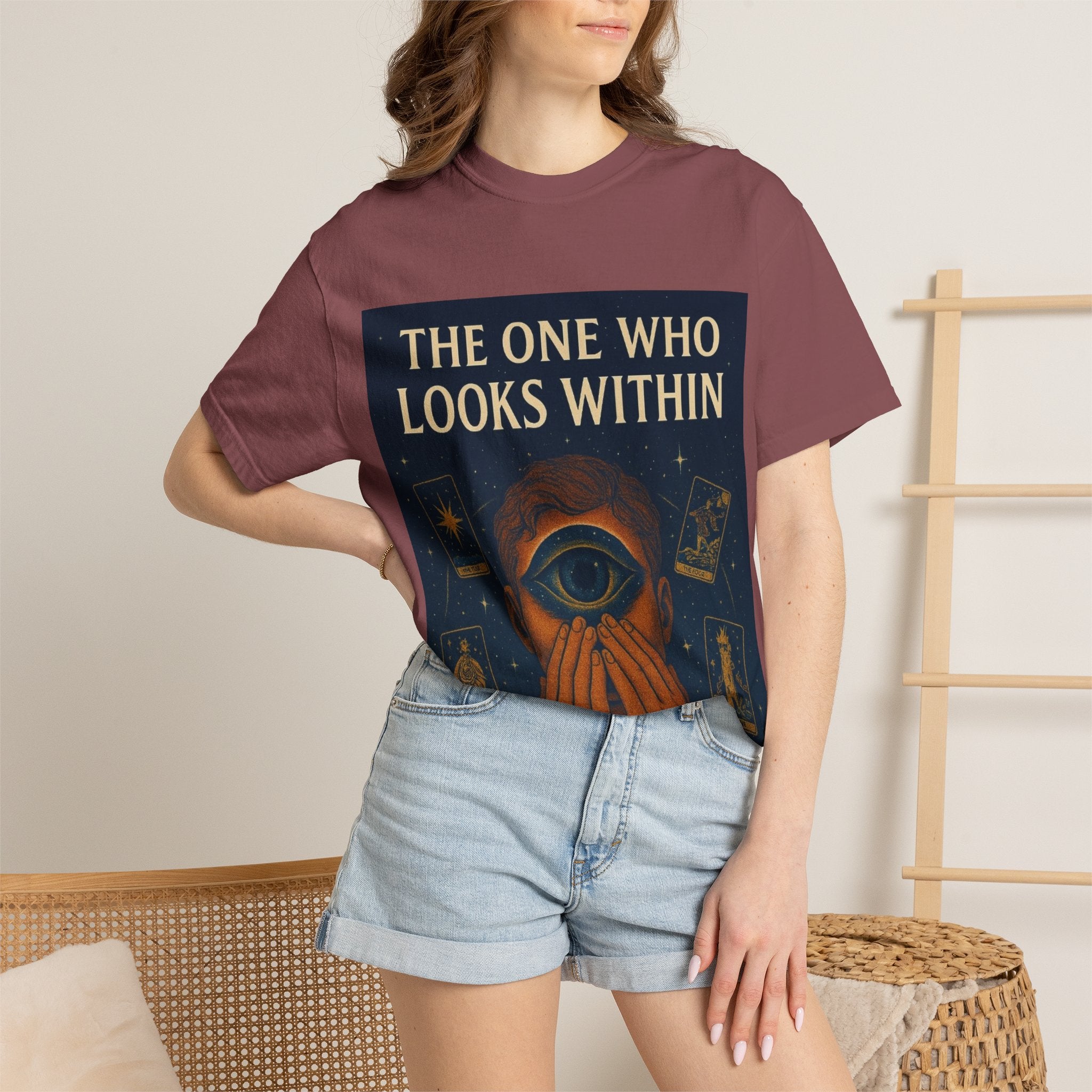 PRB Tarot Eye T-Shirt — "The One Who Looks Within" Mystical Graphic Tee by Power Runs Black