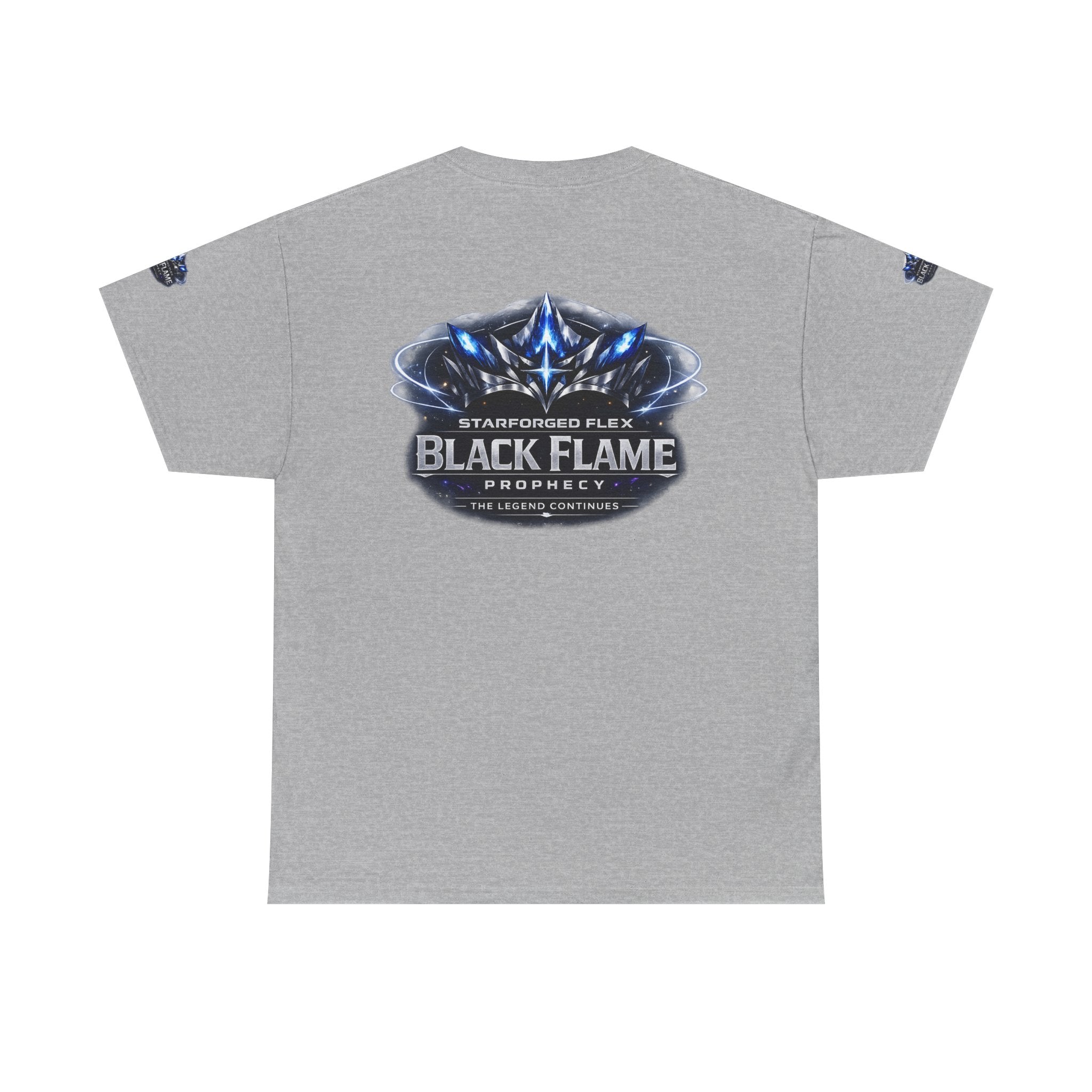 PRB Black Flame Prophecy Tee — Starforged Flex Graphic T‑Shirt by Power Runs Black