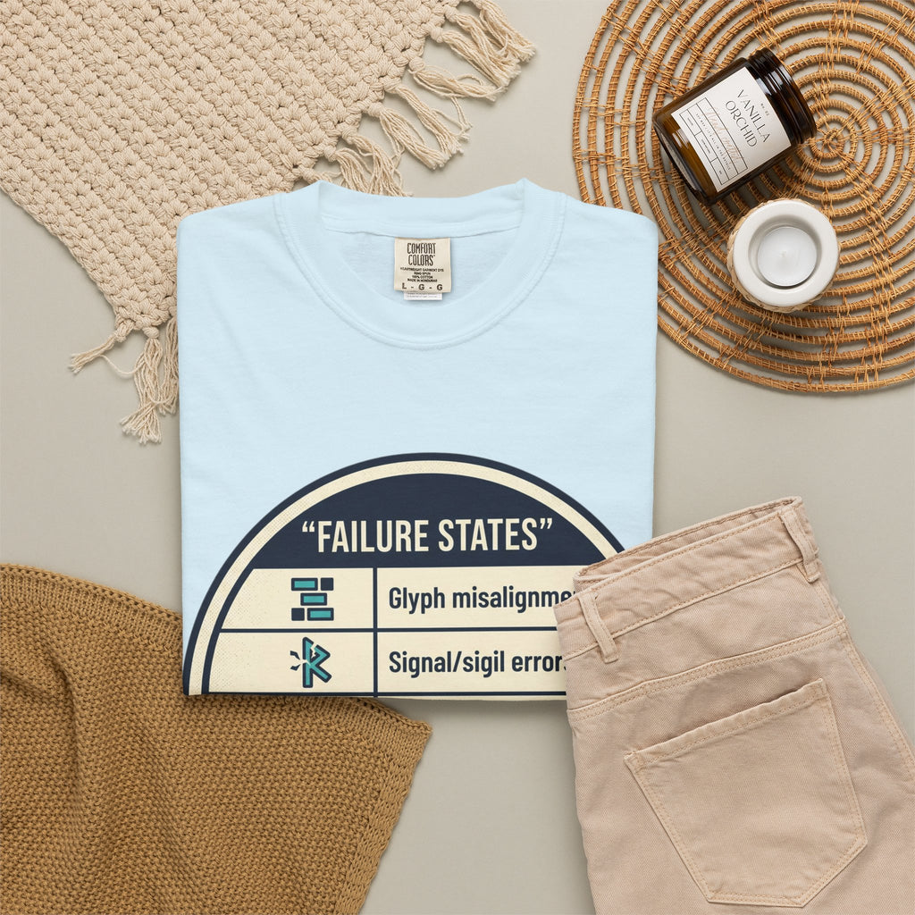 Power Runs Black PRB Failure States T-Shirt — Sci‑Fi Status Badge Graphic Tee by Power Runs Black