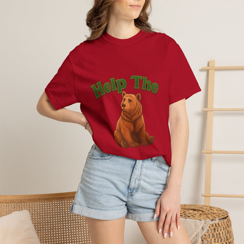 PRB "Don't Help me Help The Bear" T-shirt Bear Illustration by Power Runs Black
