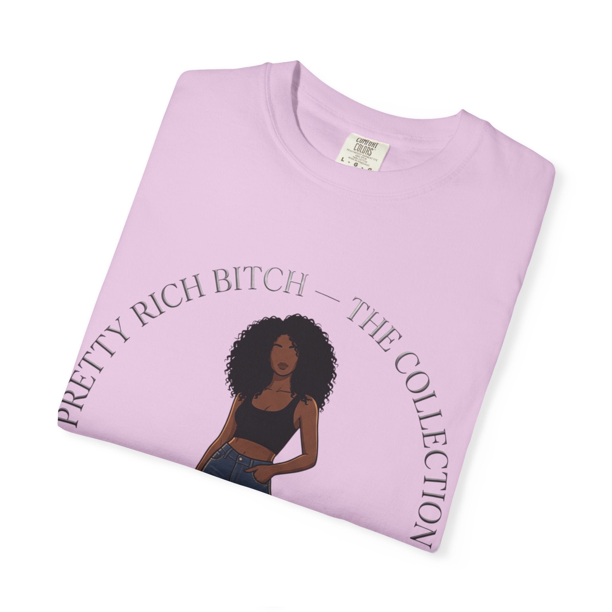Pretty Rich Bitch The Collection by PRB Graphic Tee (Afro Curly Woman) by Power Runs Black