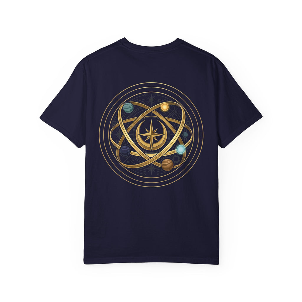 PRB Crown & Cosmos Graphic T-Shirt | Gold Royal Crest & Celestial Back by Printify