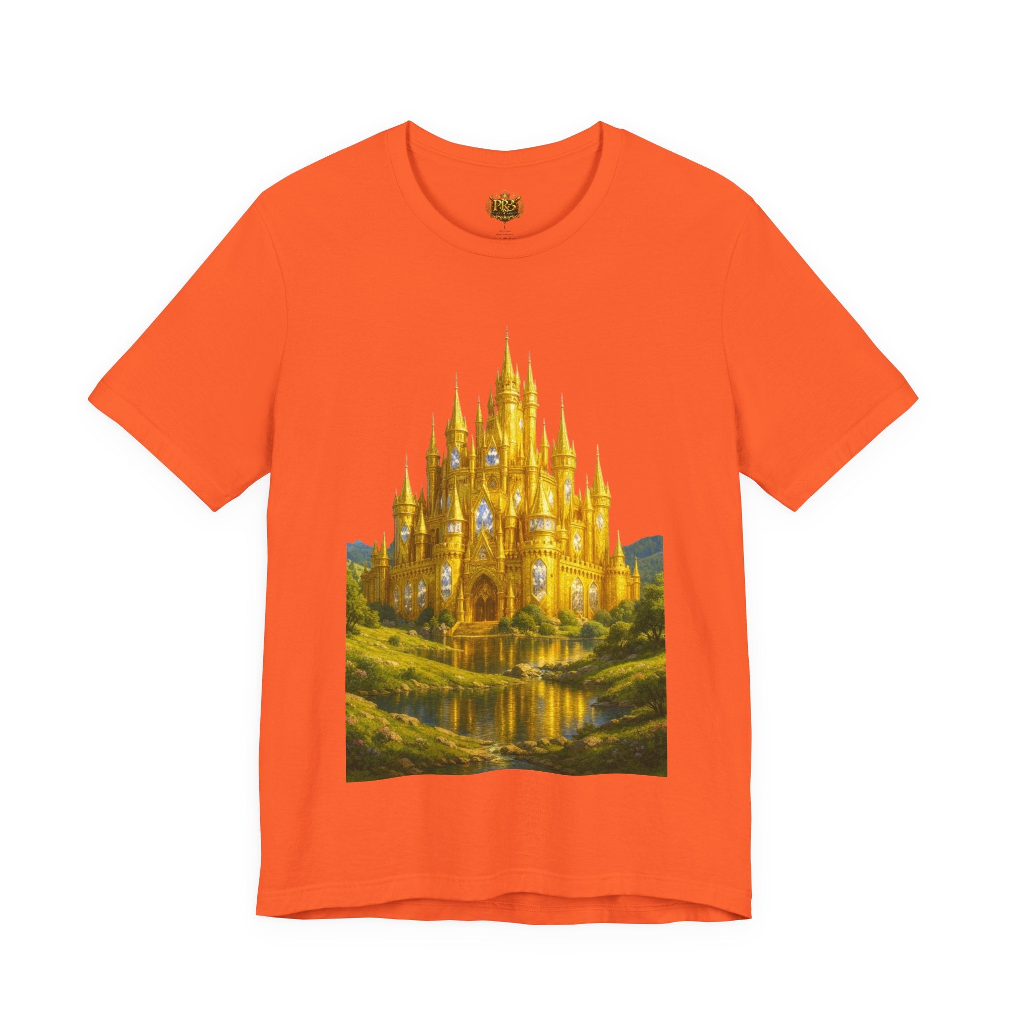 PRB Golden Fantasy Castle Tee | Magical Kingdom Illustration, Fairytale Scene by Power Runs Black