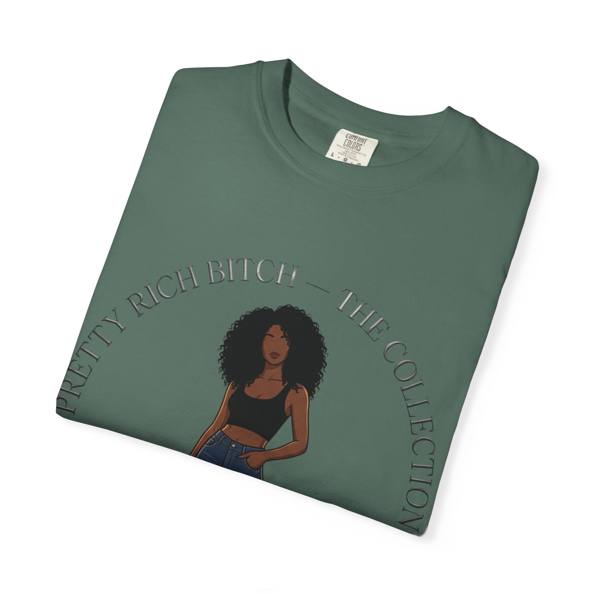 Pretty Rich Bitch The Collection by PRB Graphic Tee (Afro Curly Woman) by Power Runs Black