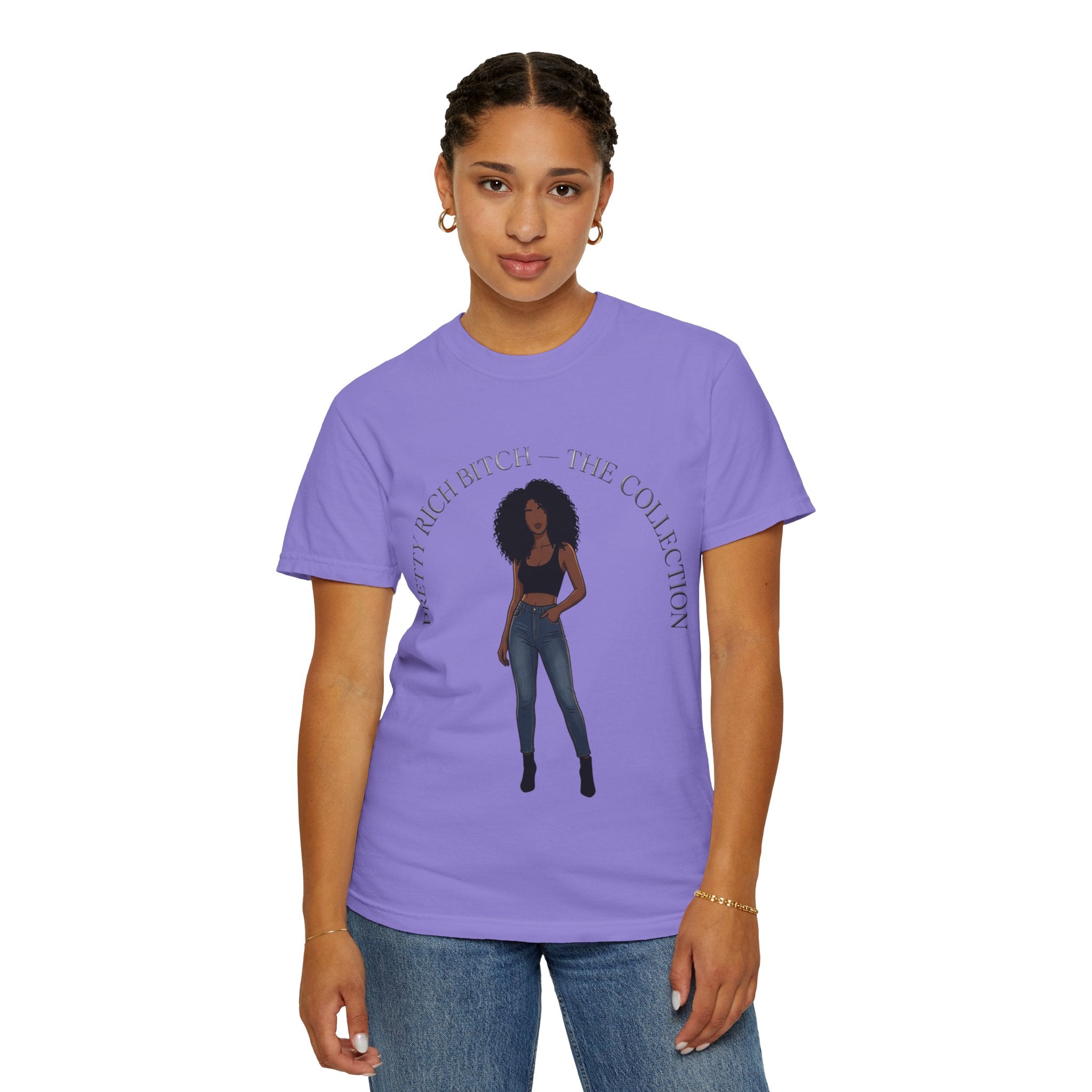 Pretty Rich Bitch The Collection by PRB Graphic Tee (Afro Curly Woman) by Power Runs Black