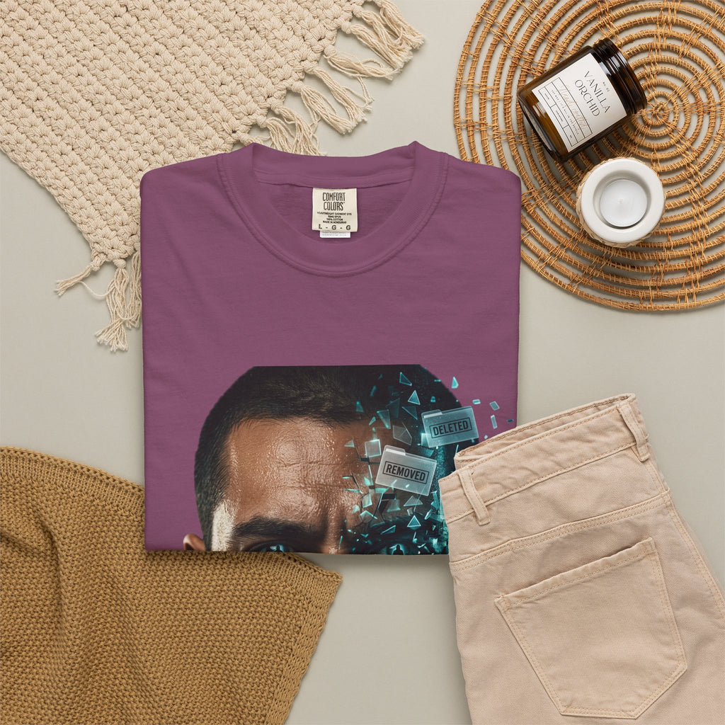 Syndication Loop Cyberpunk Portrait Tee — Tech-Noir Graphic T-Shirt | Power Runs Black by Printify