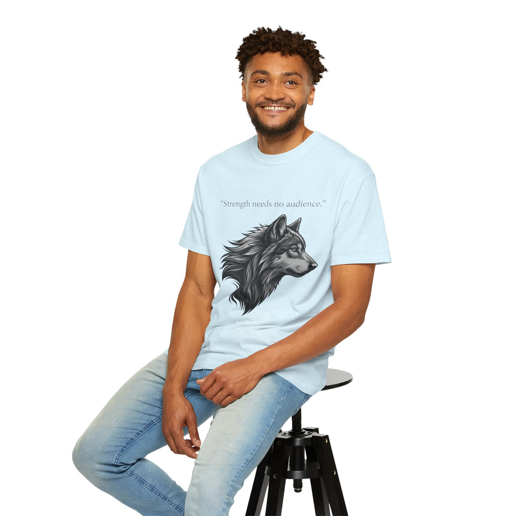 PRB Wolf Head T-Shirt — "Strength needs no audience" Inspirational Graphic Tee by Printify