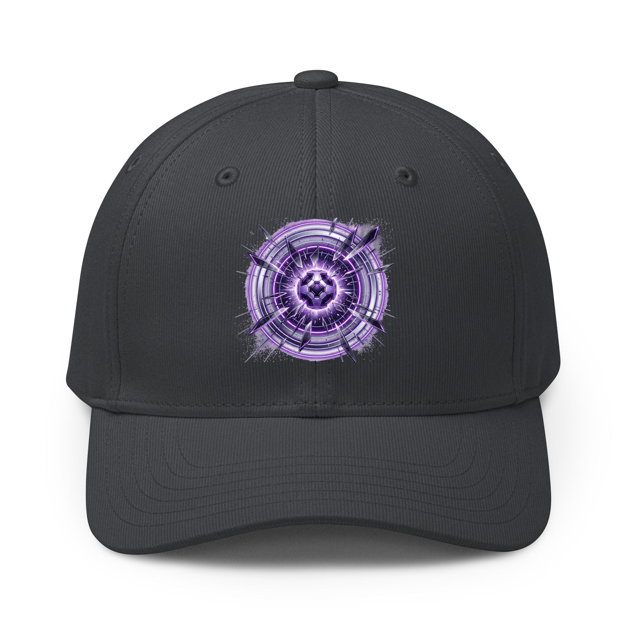Power Runs Black Purple Mandala Soccer Adidas Cap — Minimal Streetwear Dad Hat by Power Runs Black