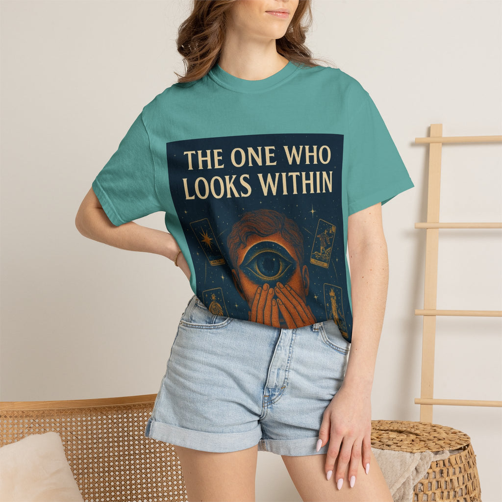 PRB Tarot Eye T-Shirt — "The One Who Looks Within" Mystical Graphic Tee by Power Runs Black