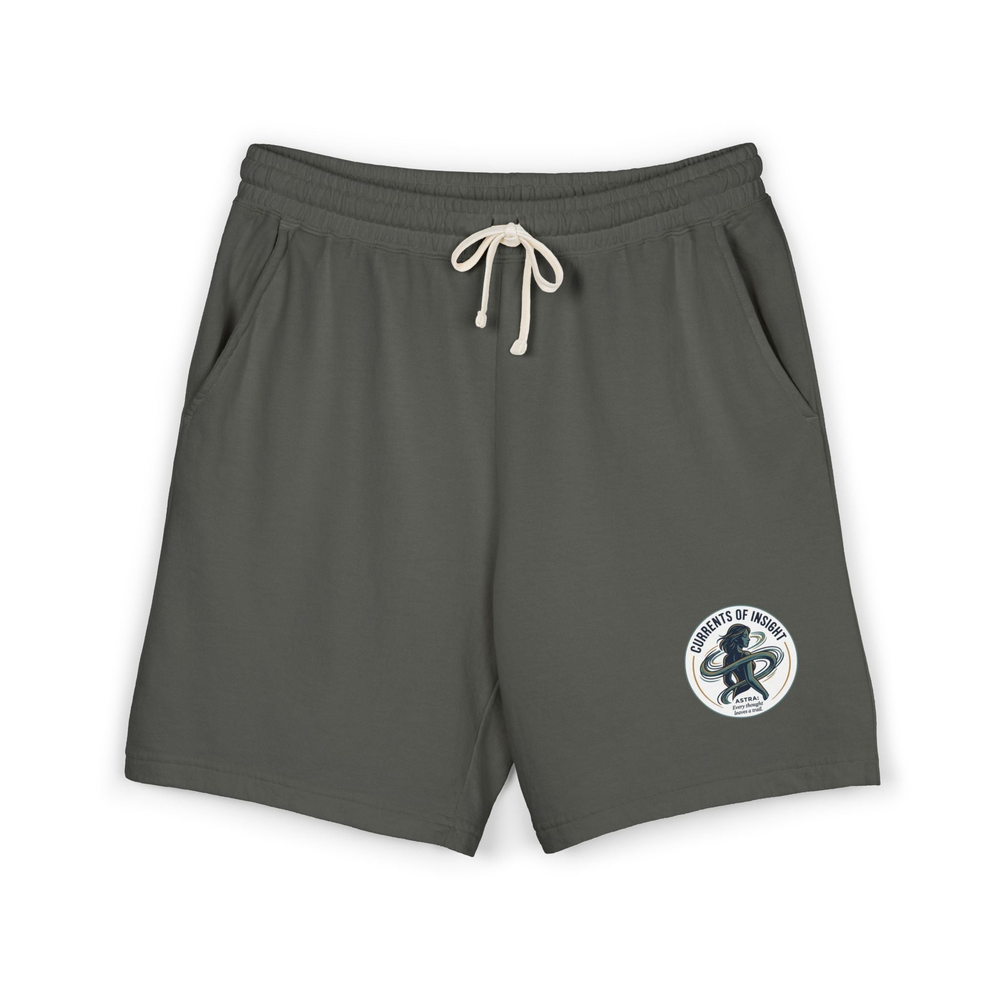 Power Runs Black Lightweight Fleece Sweat Shorts — Vintage Surf Patch by Power Runs Black