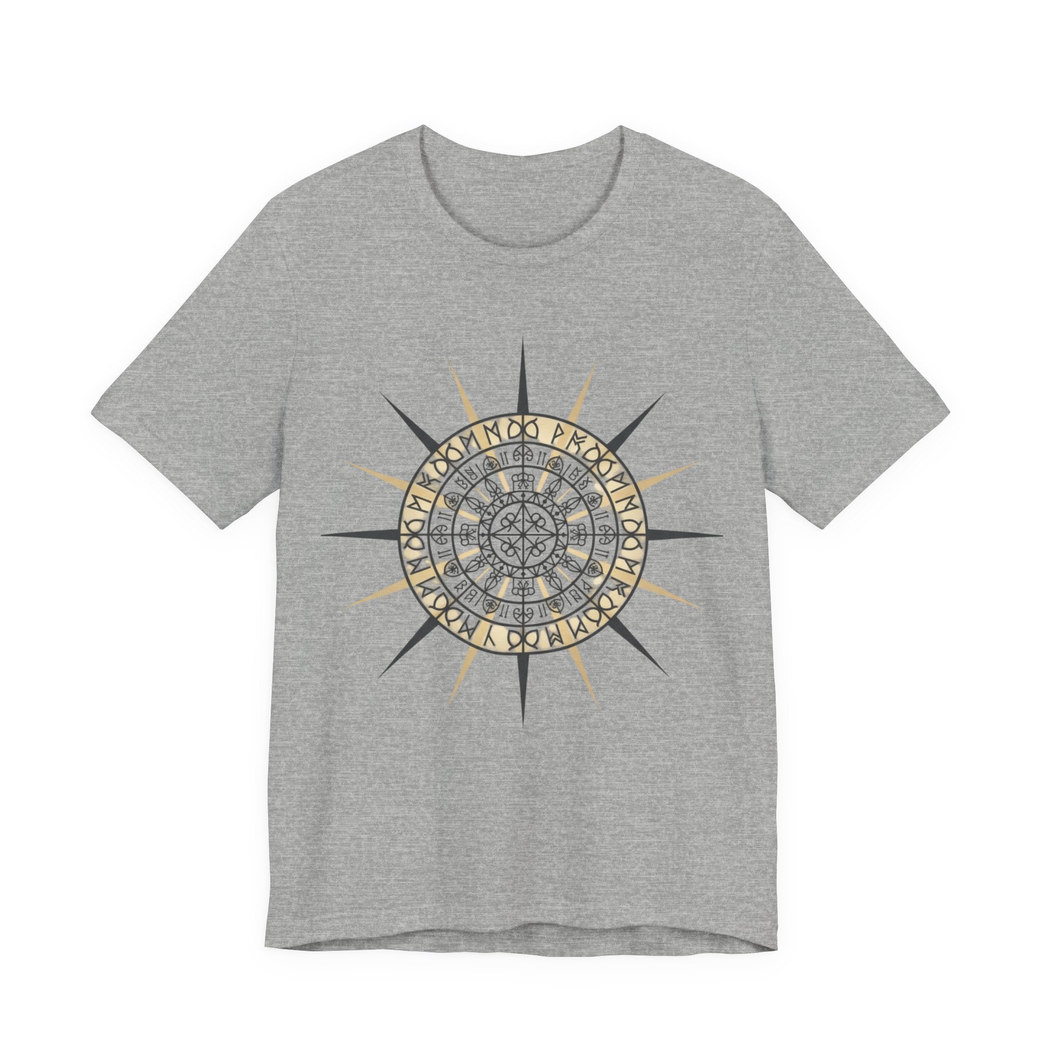PRB Compass Rose Mandala Tee — Nautical Compass Graphic Shirt by Power Runs Black