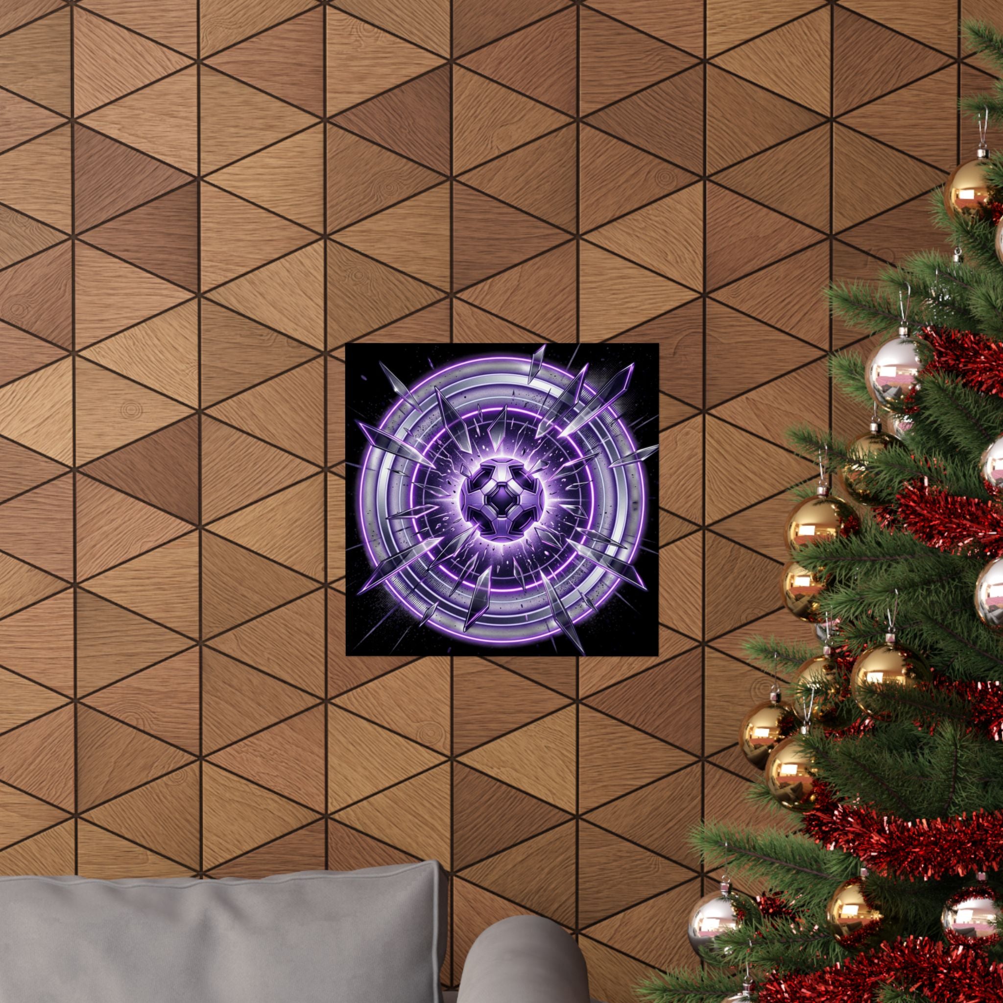 Power Runs Black Purple Energy Shield Matte Poster by Power Runs Black