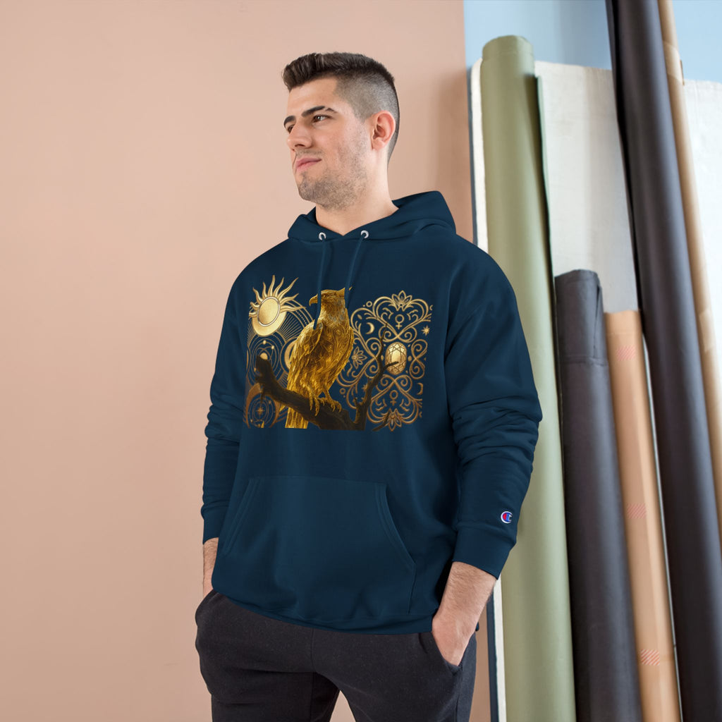 PRB Golden Owl Sundial Graphic Champion Hoodie by Power Runs Black