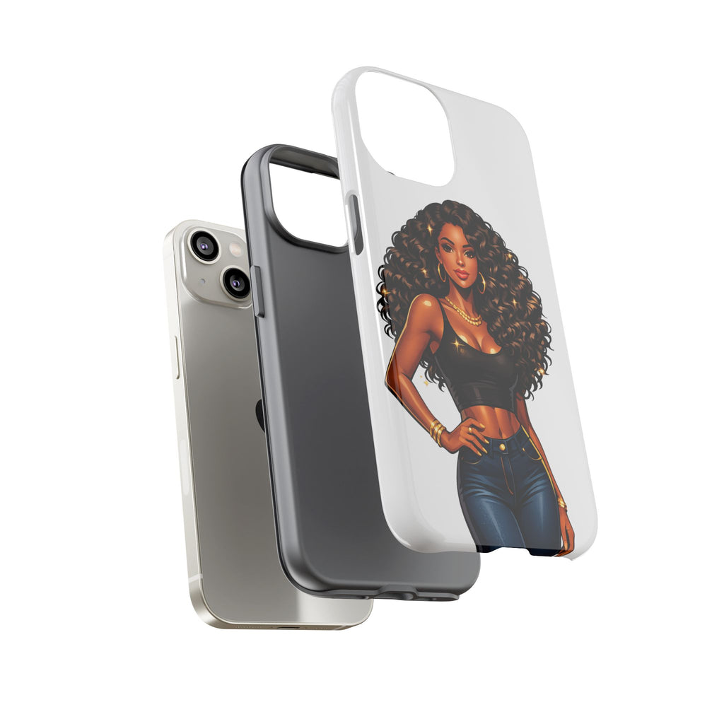 Pretty Rich Bitch by PRB Curly Hair Phone Case by Power Runs Black