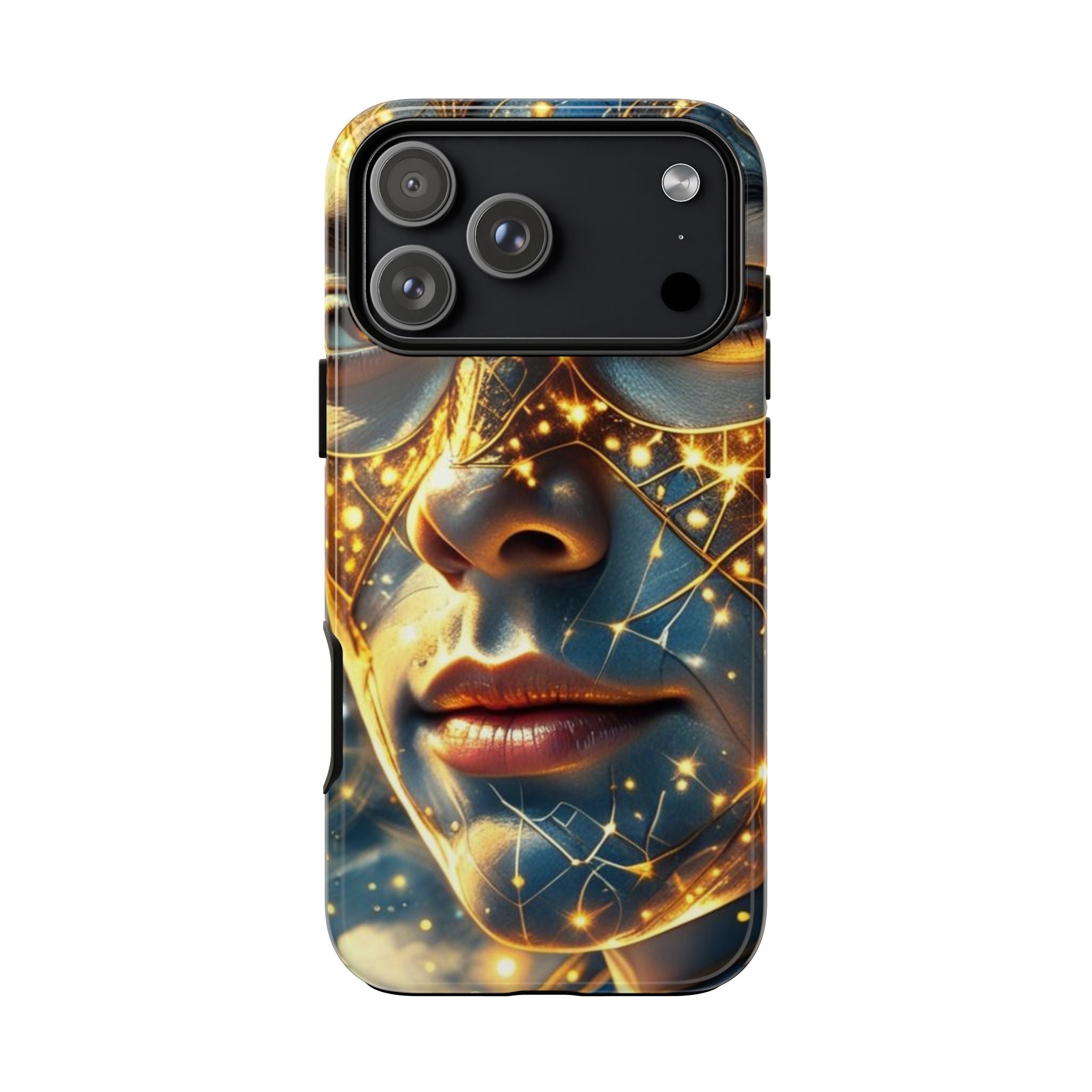 PRB Galactic Portrait Tough Case | Cosmic Face Phone Case, Starry Nebula Design by Power Runs Black