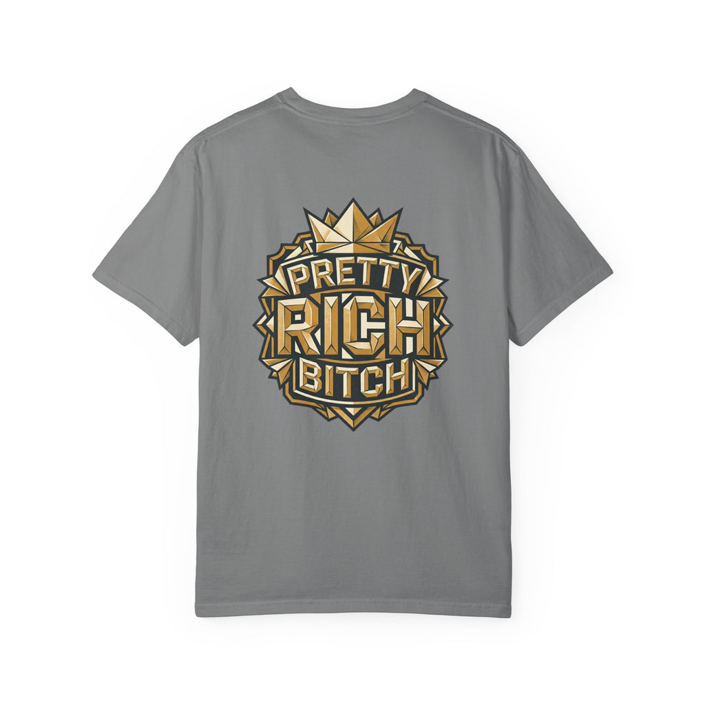 Pretty Rich Bitch The Collection by PRB T-Shirt — Bold Graphic Tee with Empowered Woman Portrait by Power Runs Black