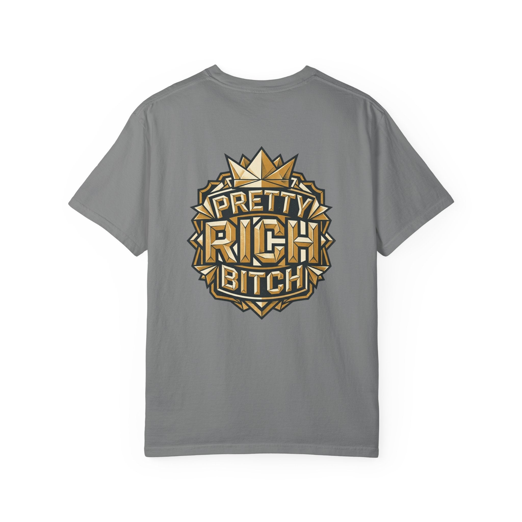 Pretty Rich Bitch The Collection by PRB T-Shirt — Bold Graphic Tee with Empowered Woman Portrait by Power Runs Black