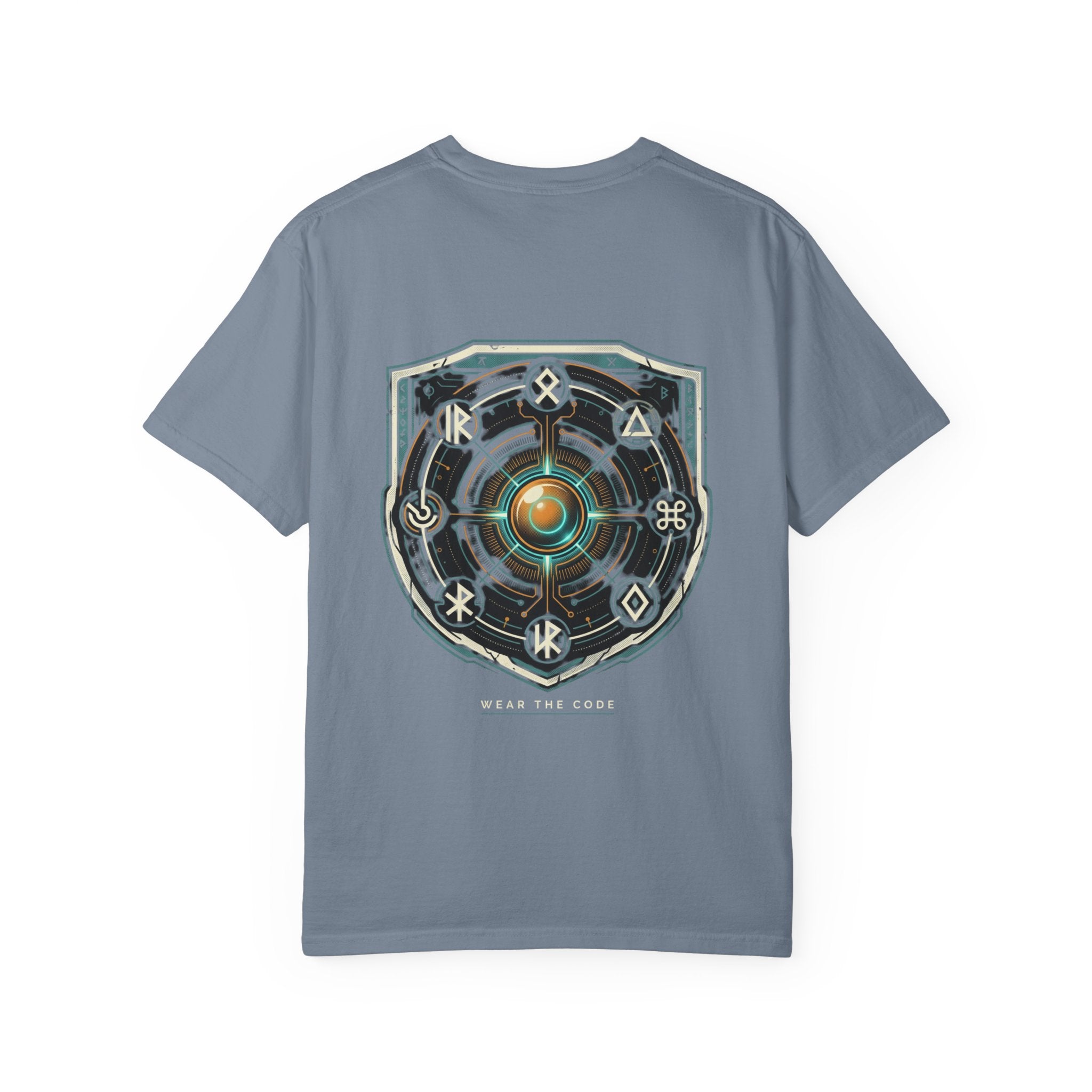 Power Runs Black PRB "Wear The Code" Mystic Shield T-Shirt — Geometric Sigil Graphic Tee by Printify